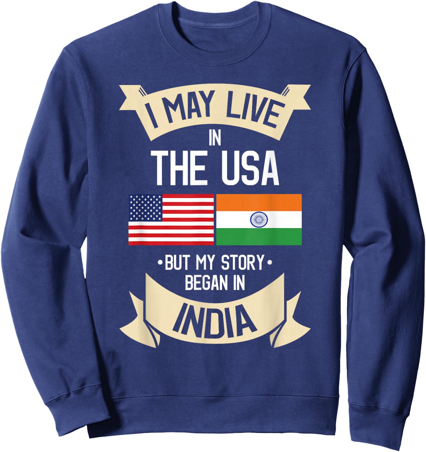 American Flag UAD Indian India Gift Roots Sweatshirt - Sweatshirt | Navy