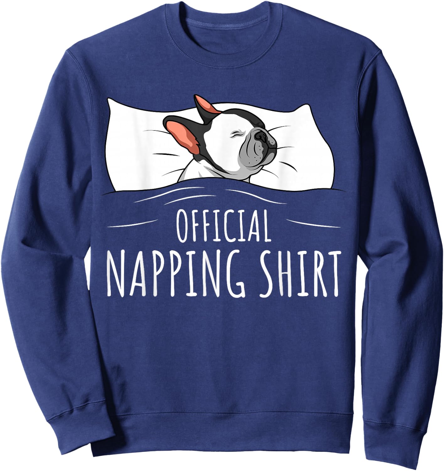 Sleeping French Bulldog Pyjamas Official Napping Women Girls Kids Sweatshirt - Sweatshirt | Navy