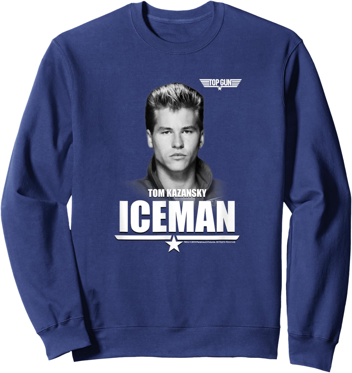 Top Gun Tom Kazansky The Iceman Portrait Sweatshirt - Sweatshirt | Navy