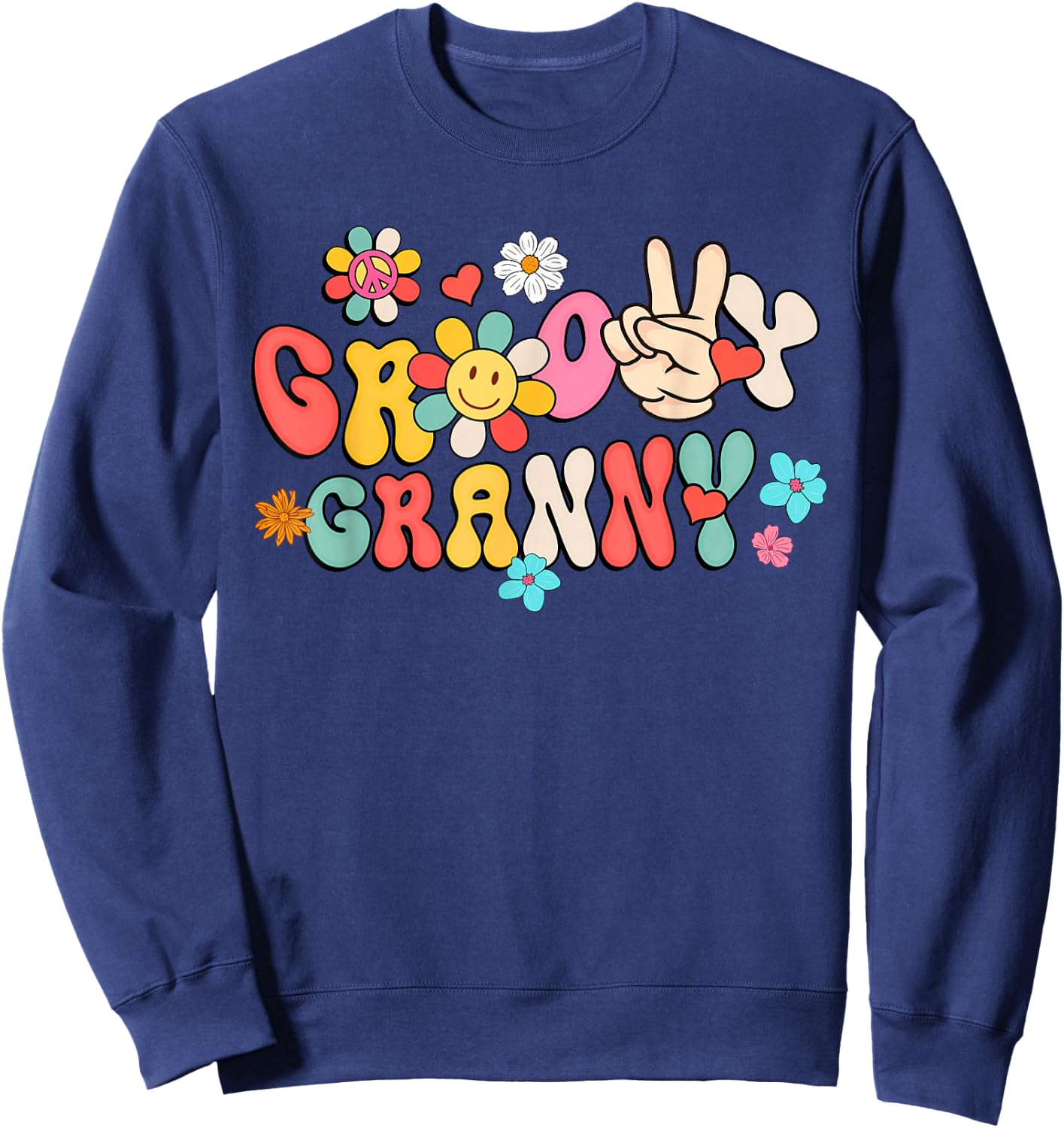 Retro Groovy Granny Family Matching Mother's Day Gifts Sweatshirt - Sweatshirt | Navy