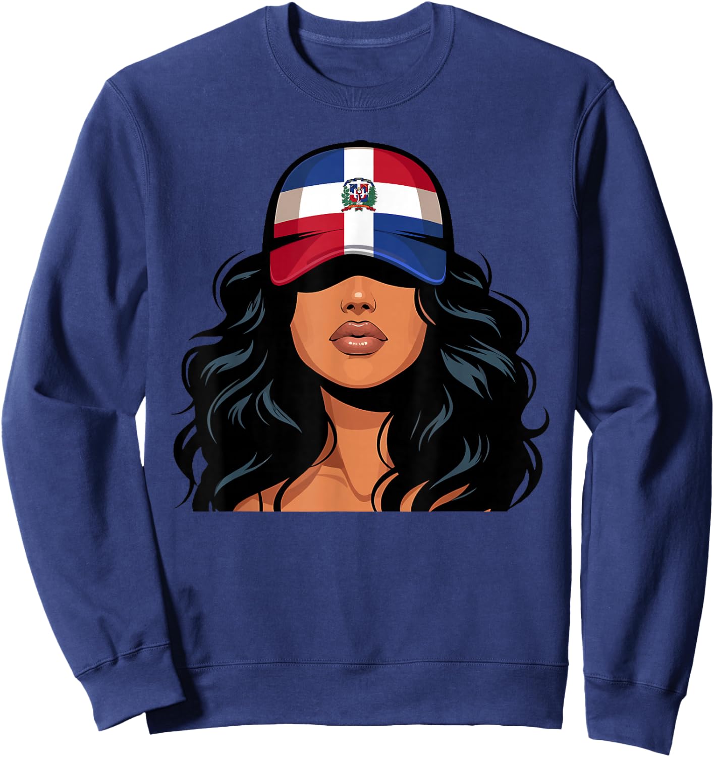 Dominican Girl Dominican Republic Flag Proud Dominicana Sweatshirt - Sweatshirt | Navy