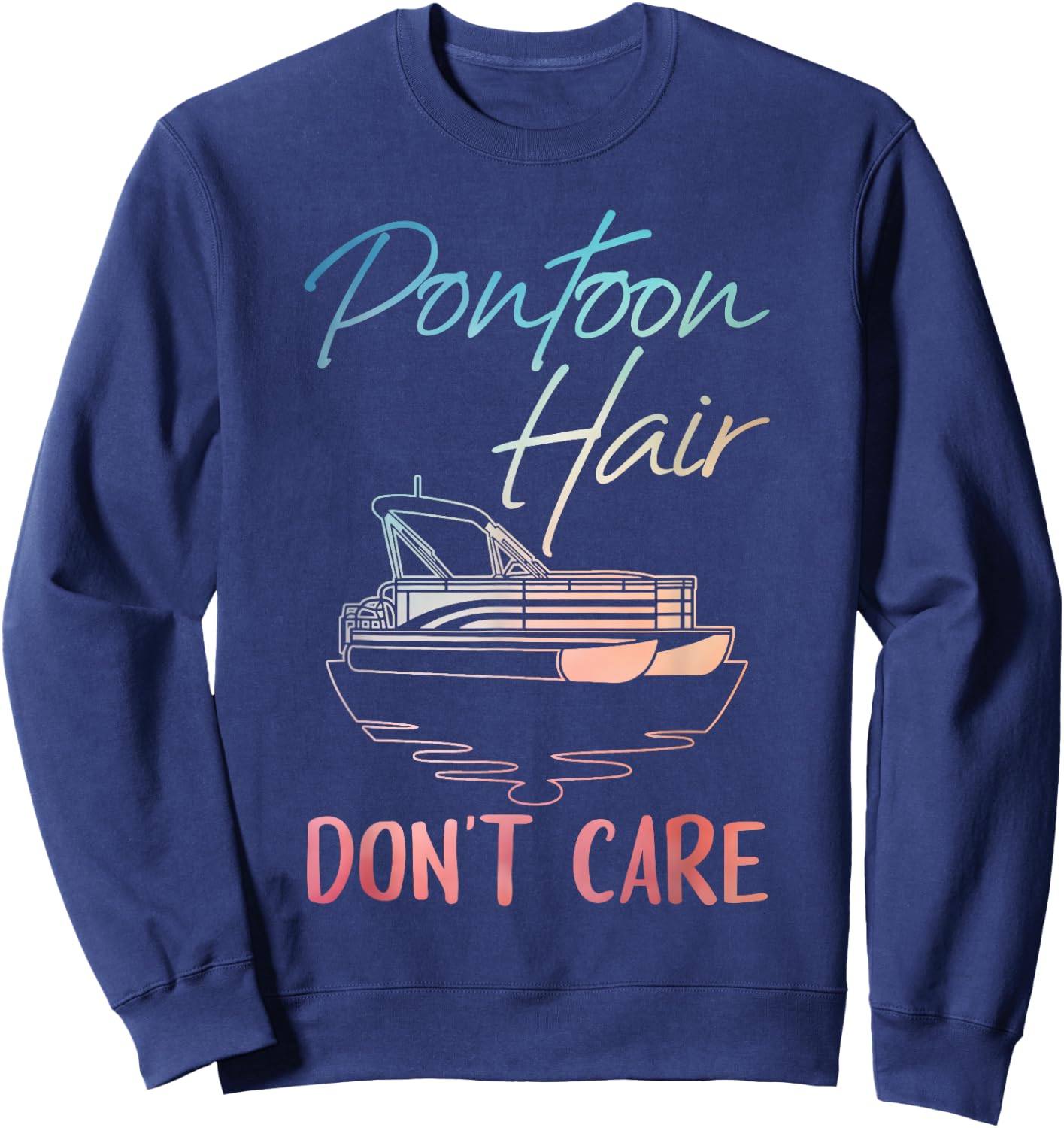 Cool Pontoon Boat Design Women Pontoon Boat Captain Sweatshirt - Sweatshirt | Navy