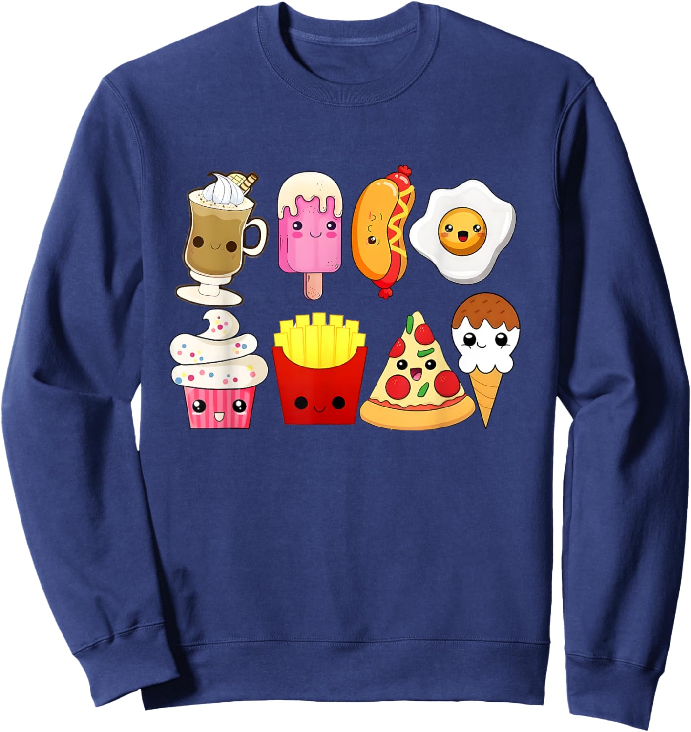 Cute Fast Food Lover Food Lover Gift Men Women Boy Girl Sweatshirt - Sweatshirt | Navy