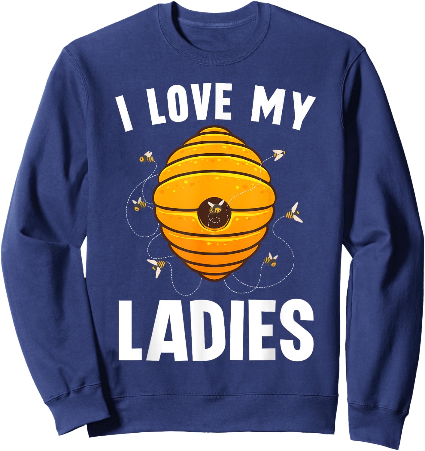 Beekeeper Art Women Honey Bee Honeycomb Beekeeper Sweatshirt - Sweatshirt | Navy