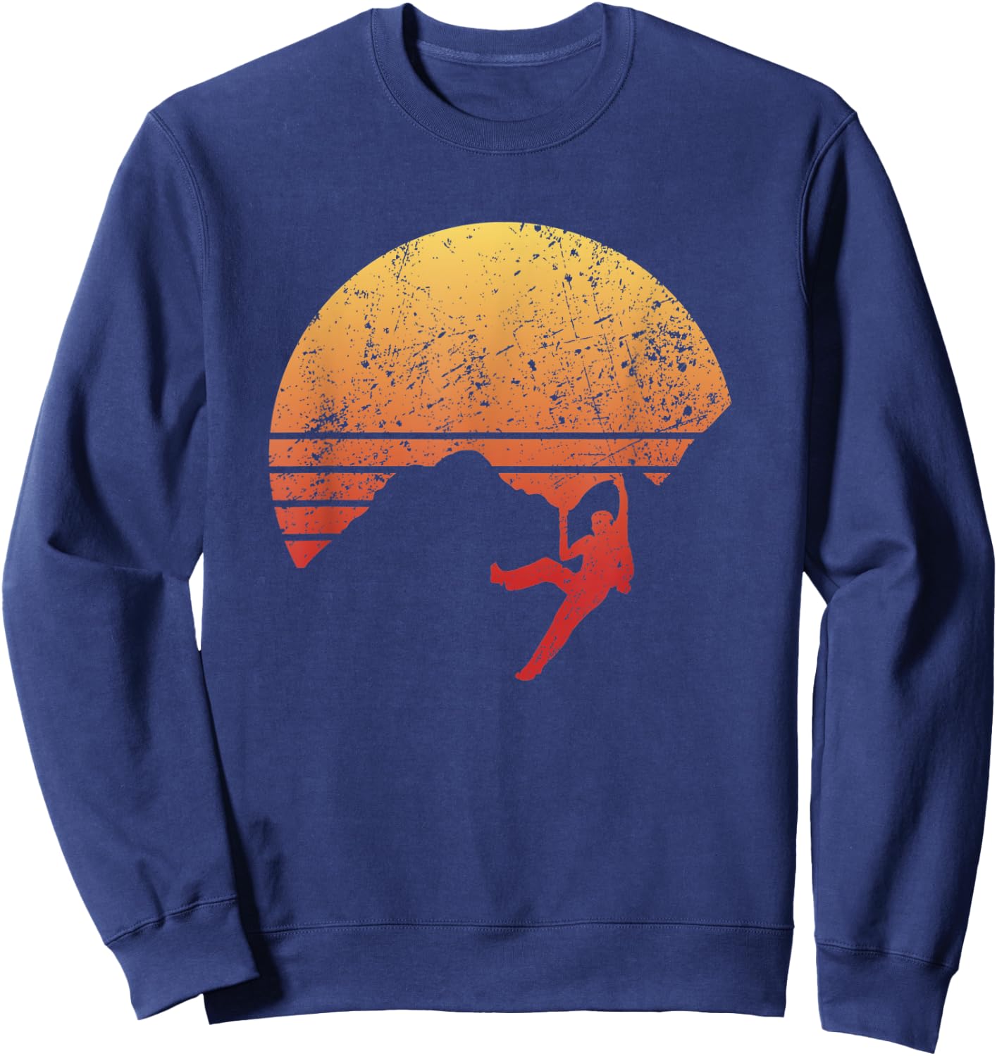 Bouldering Climbing Retro Mountains Gift Sweatshirt - Sweatshirt | Navy