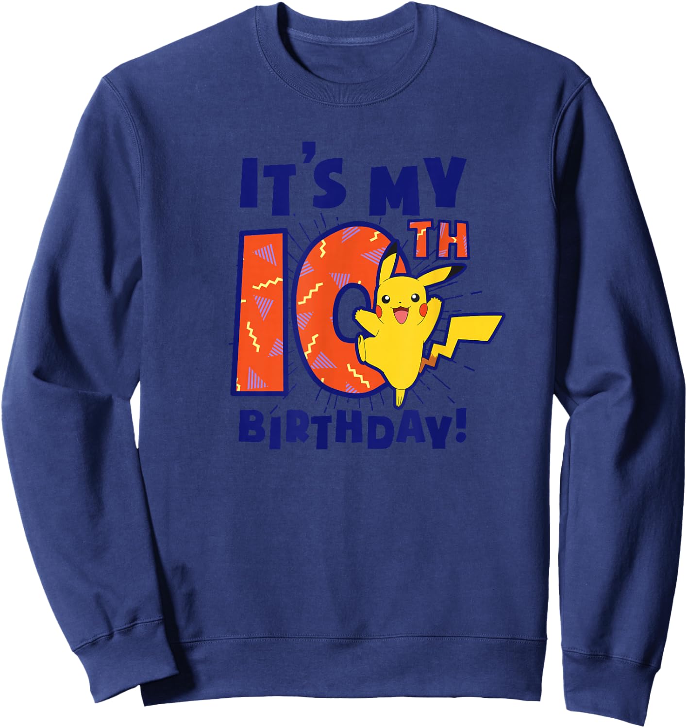 Pokémon Pikachu It's My 10th Birthday Awesome Celebration Sweatshirt - Sweatshirt | Navy