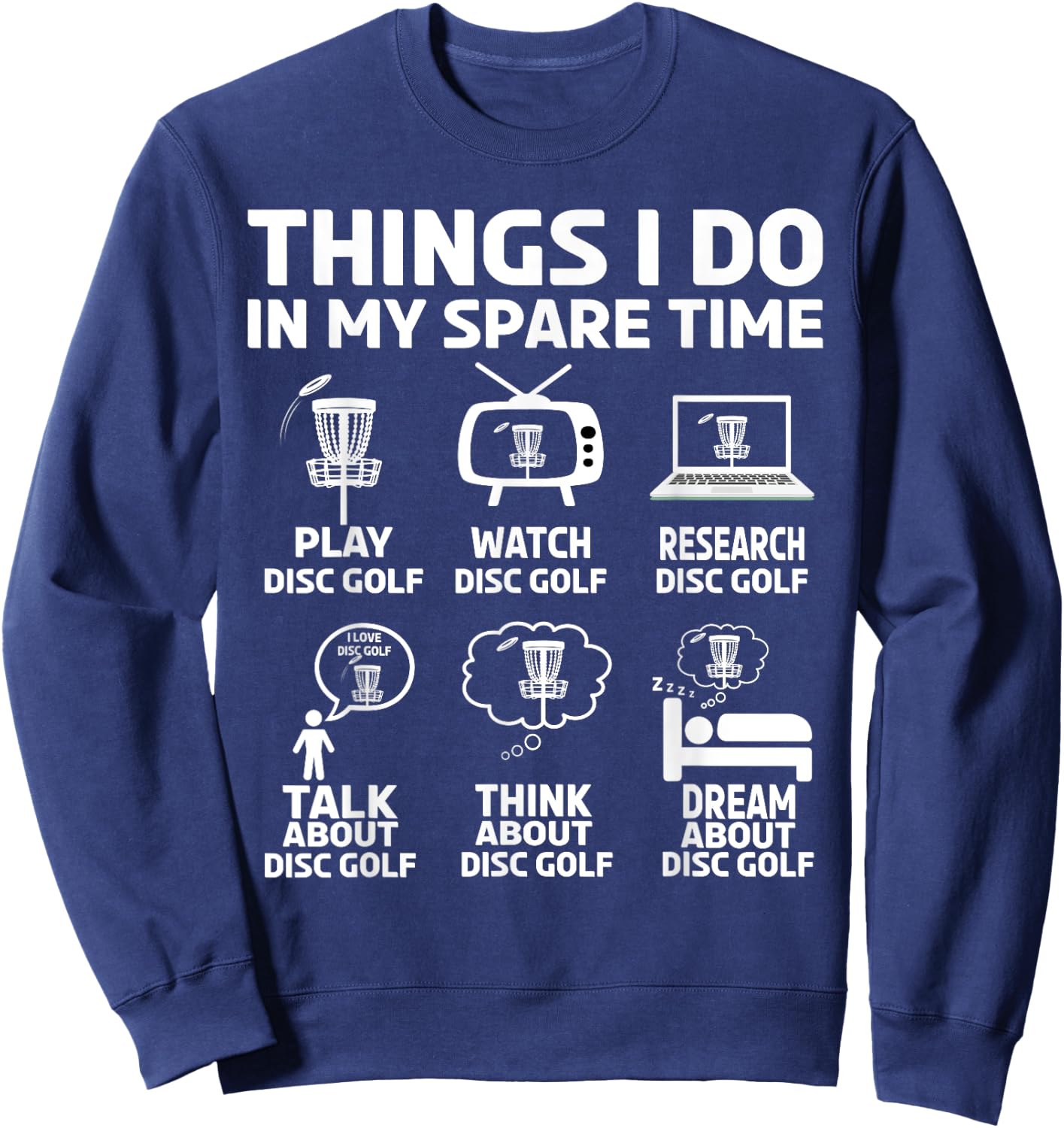 Funny disc golfing frolfing joke with disc golf tree basket Sweatshirt - Sweatshirt | Navy