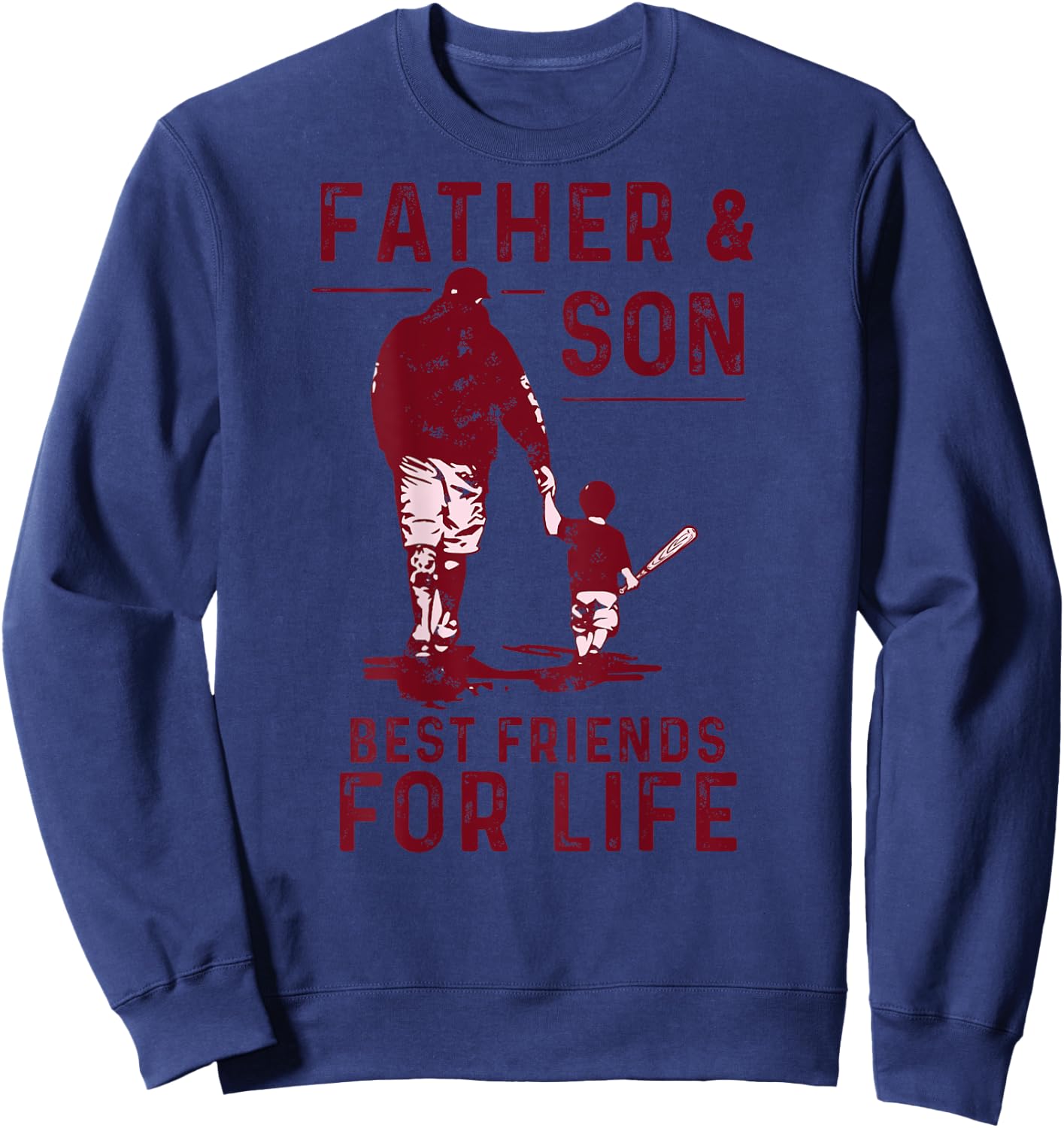 Father and Son Best Friends for life Baseball Player Dad Son Sweatshirt - Sweatshirt | Navy
