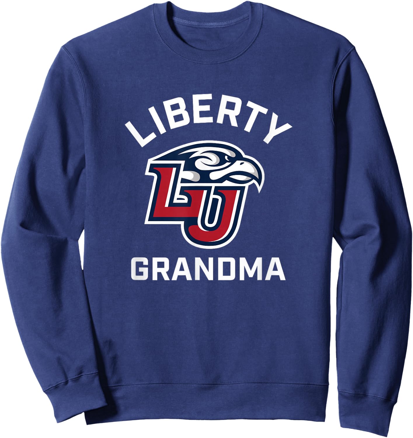Liberty University Flames Arched Grandma Sweatshirt - Sweatshirt | Navy