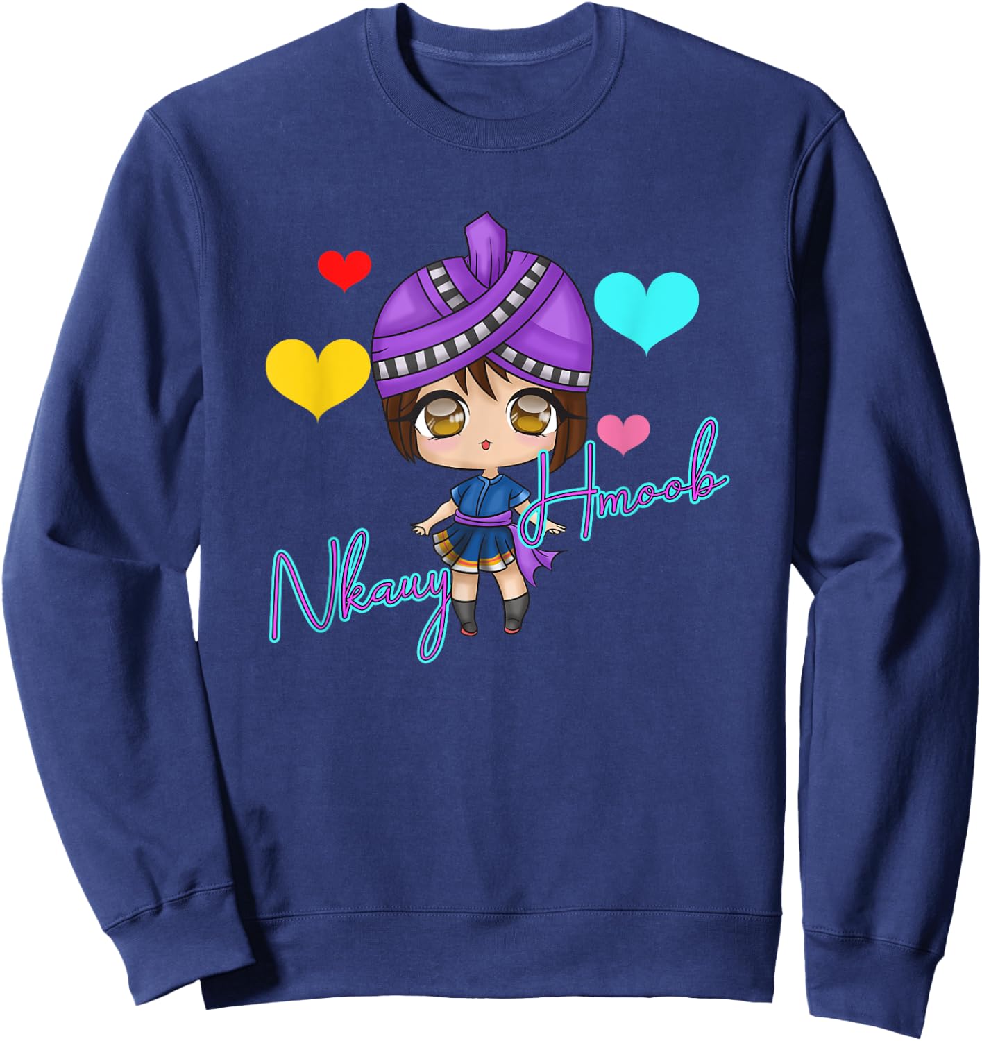 Hmong Miao Proud Traditional Girl Woman Hmoob Queen Sisters Sweatshirt - Sweatshirt | Navy