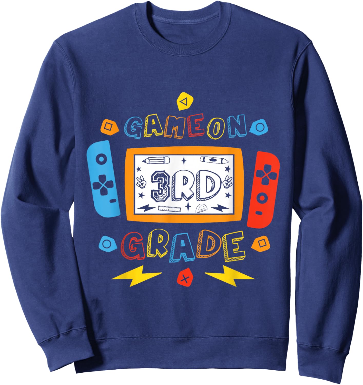 3rd Grade Level Unlocked Game On 3rd Grade Back To School Sweatshirt - Sweatshirt | Navy