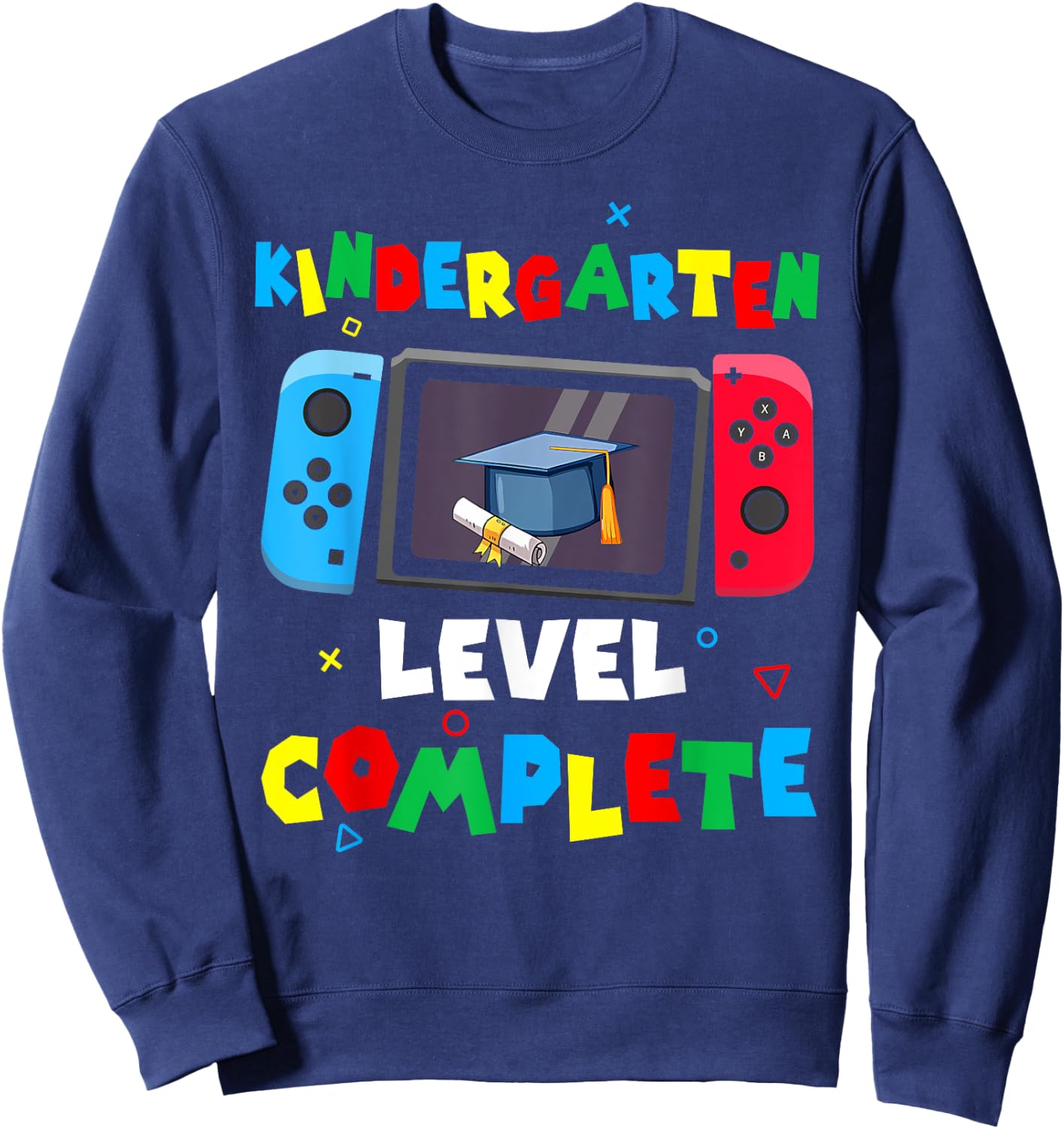 Game Controller Level Kindergarten Complete Boys Graduation Sweatshirt - Sweatshirt | Navy