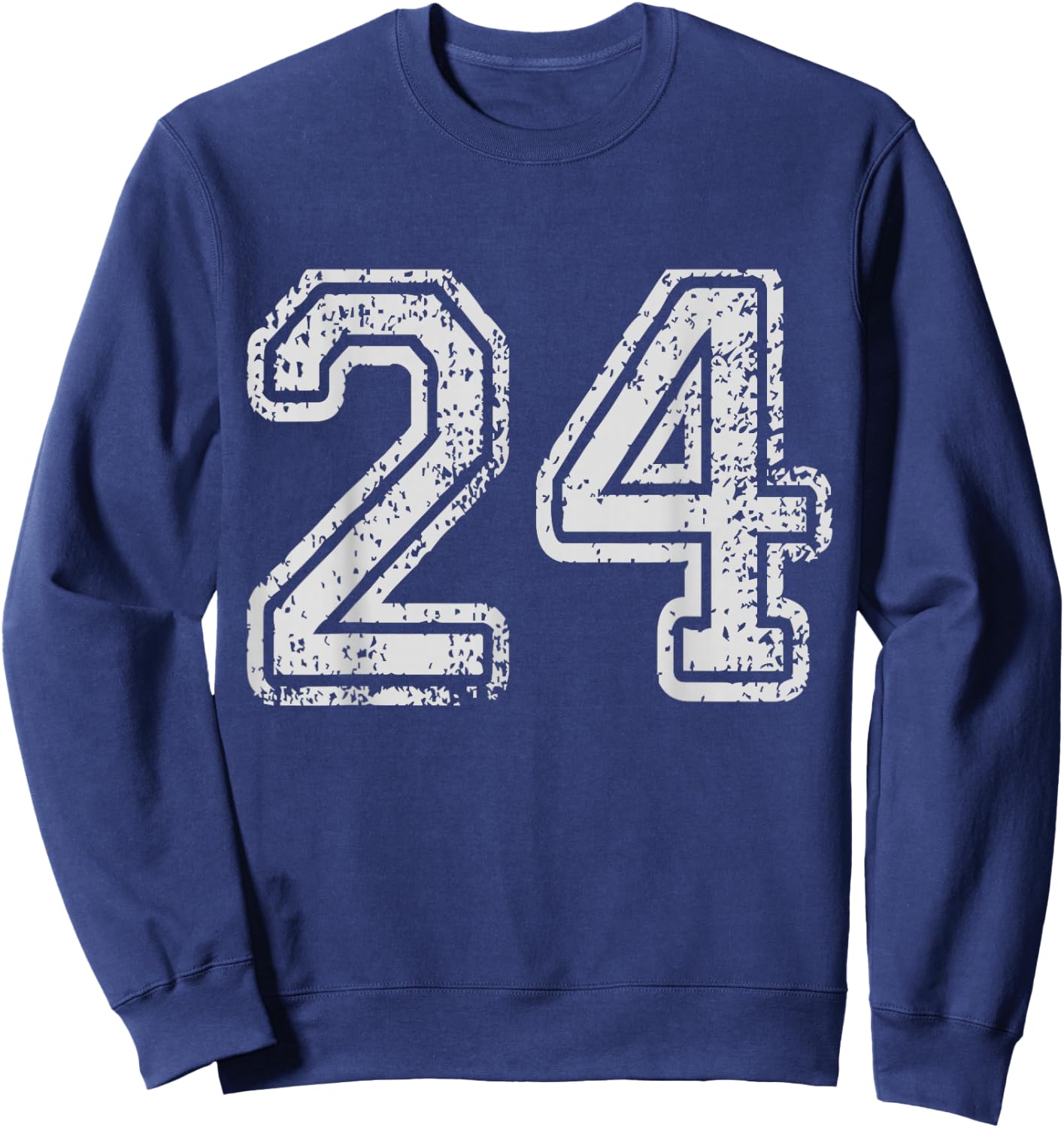 Team Jersey Uniforms Number 24 School Sports 24th Birthday Sweatshirt - Sweatshirt | Navy