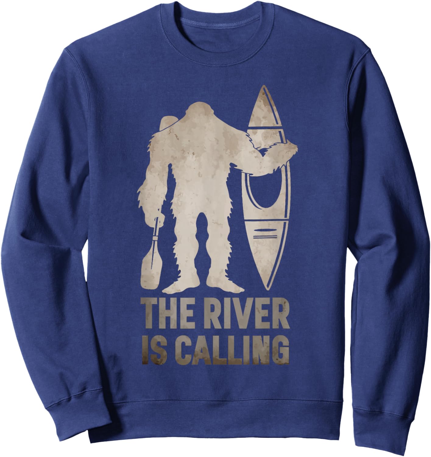 Bigfoot River Kayak | Sasquatch Camping Canoe Gift Sweatshirt - Sweatshirt | Navy