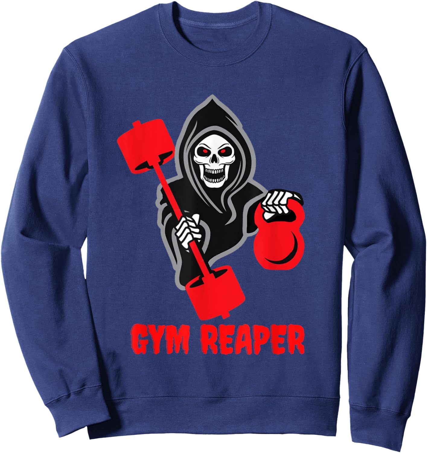 Gym Reaper Funny Halloween Workout Sweatshirt - Sweatshirt | Navy