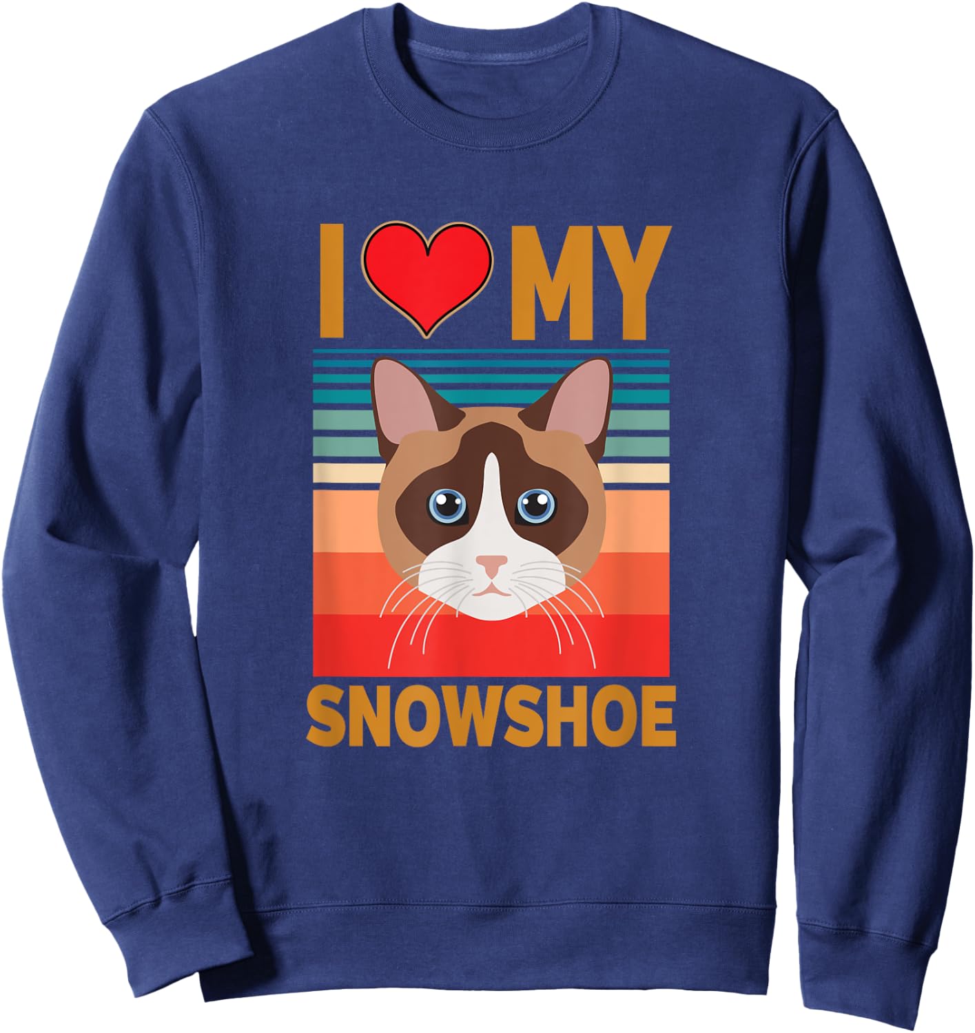 Snowshoe Siamese Cat Sweatshirt - Sweatshirt | Navy