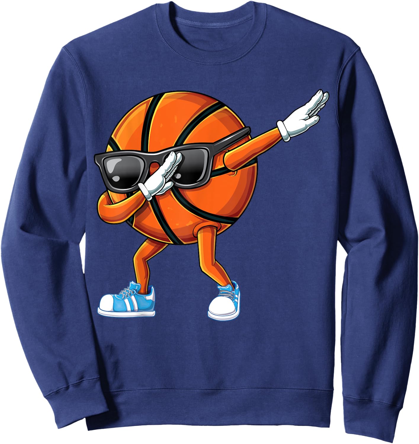 3fie Dabbing Basketball Sunglasses Ball Graphic Funny Dab Sweatshirt - Sweatshirt | Navy