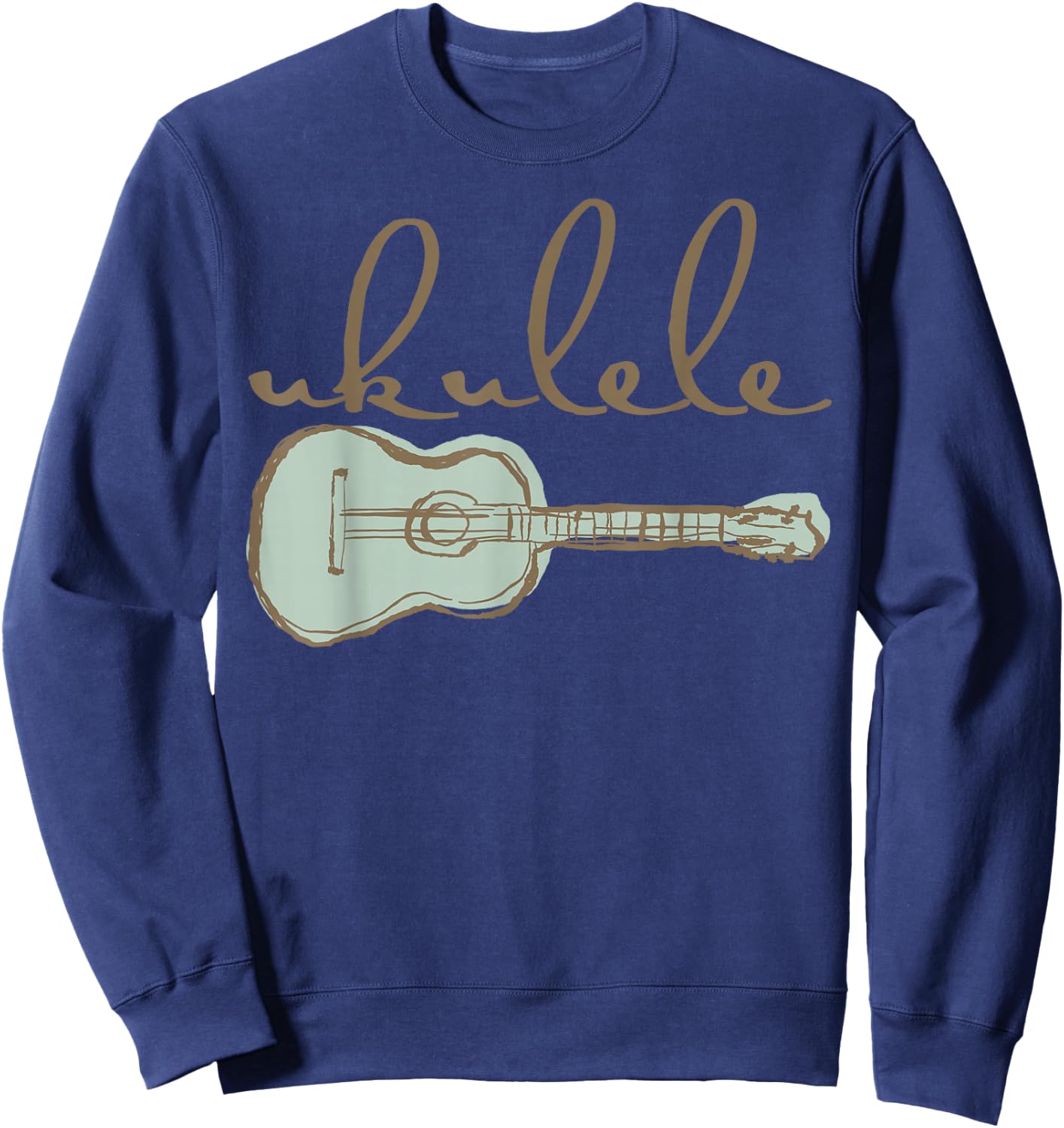 Retro Uke Guitarist Ukulele Vintage Art Gift Sweatshirt - Sweatshirt | Navy