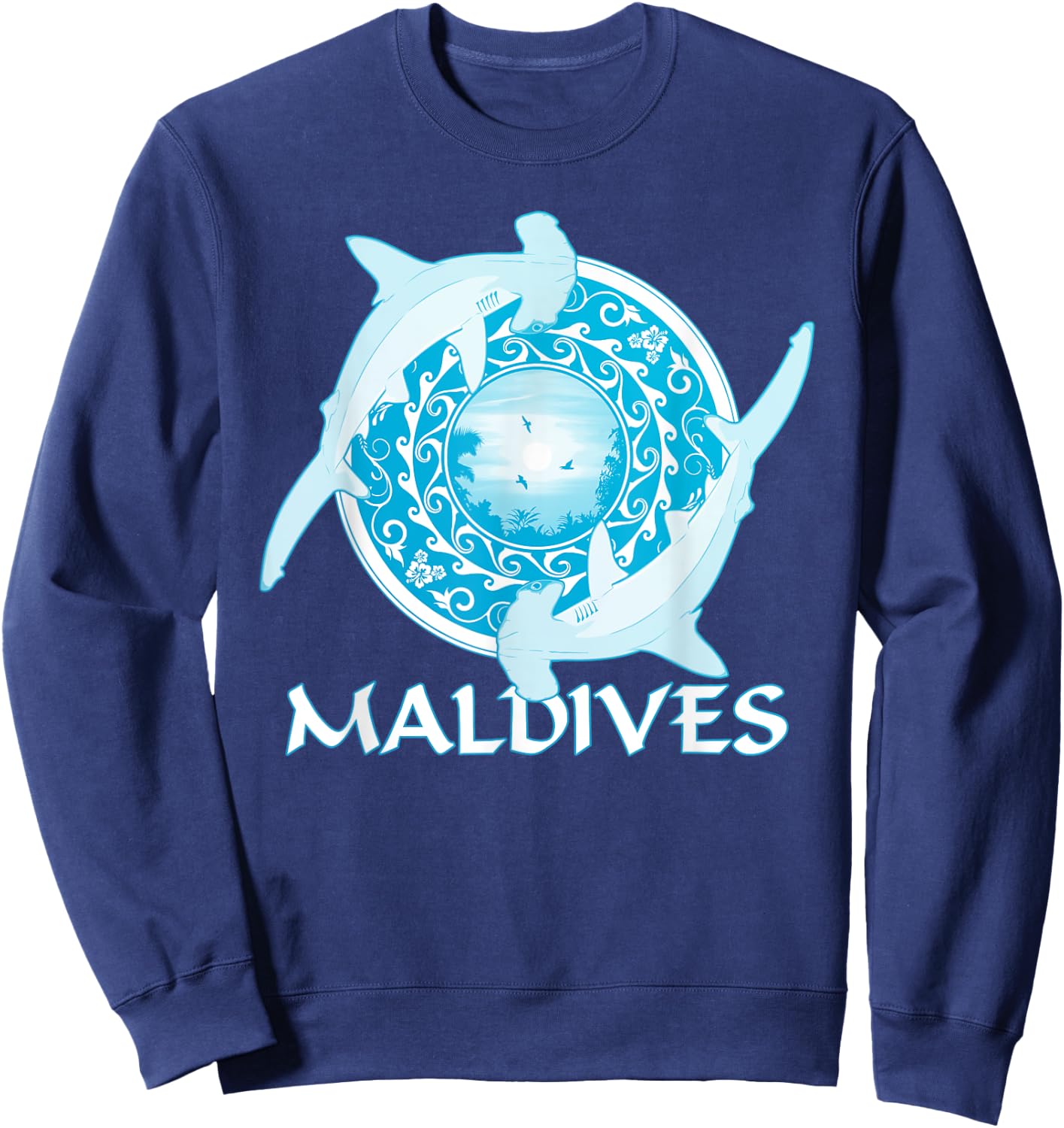 Hammerhead Shark Republic of the Maldives Diving Sweatshirt - Sweatshirt | Navy