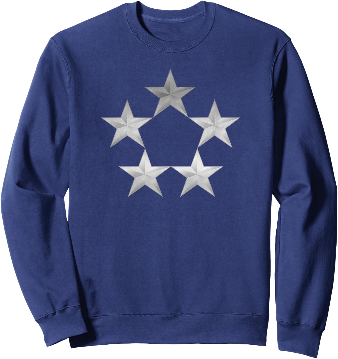 Five Silver Colored Stars in Circle Sweatshirt - Sweatshirt | Navy