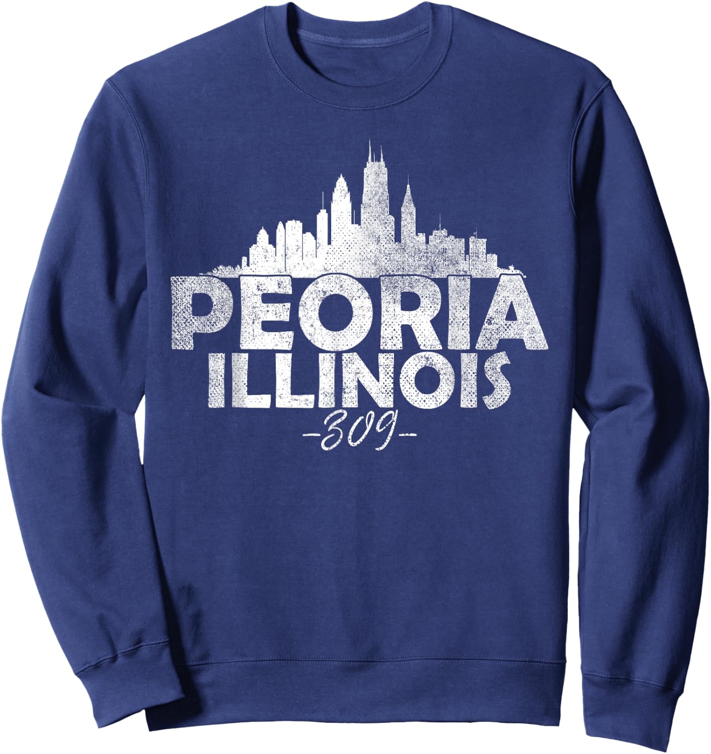 Peoria Illinois IL | Skyline Sweatshirt - Sweatshirt | Navy