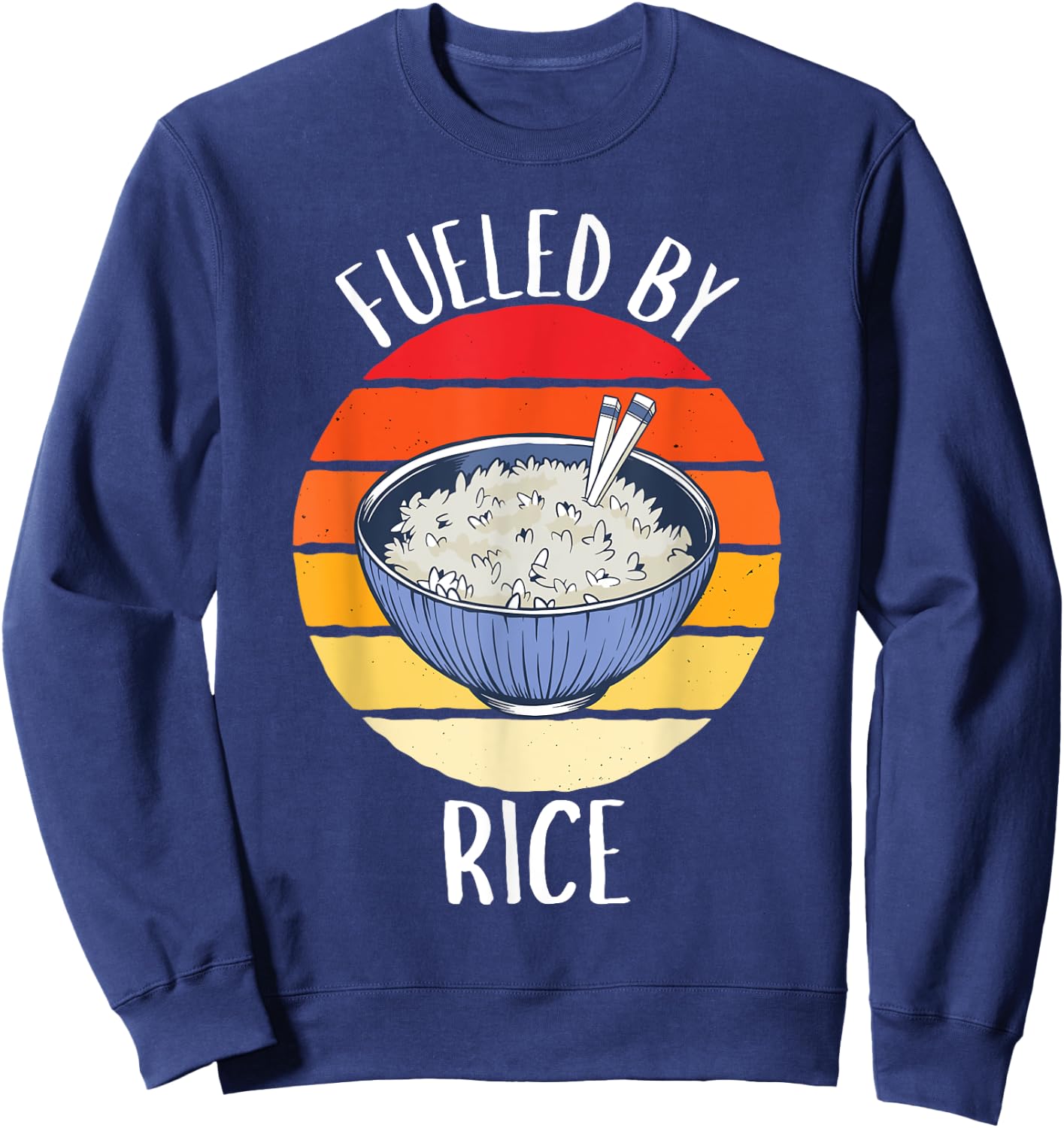 Retro Fueled By Rice Vintage Rice Lover Sweatshirt - Sweatshirt | Navy