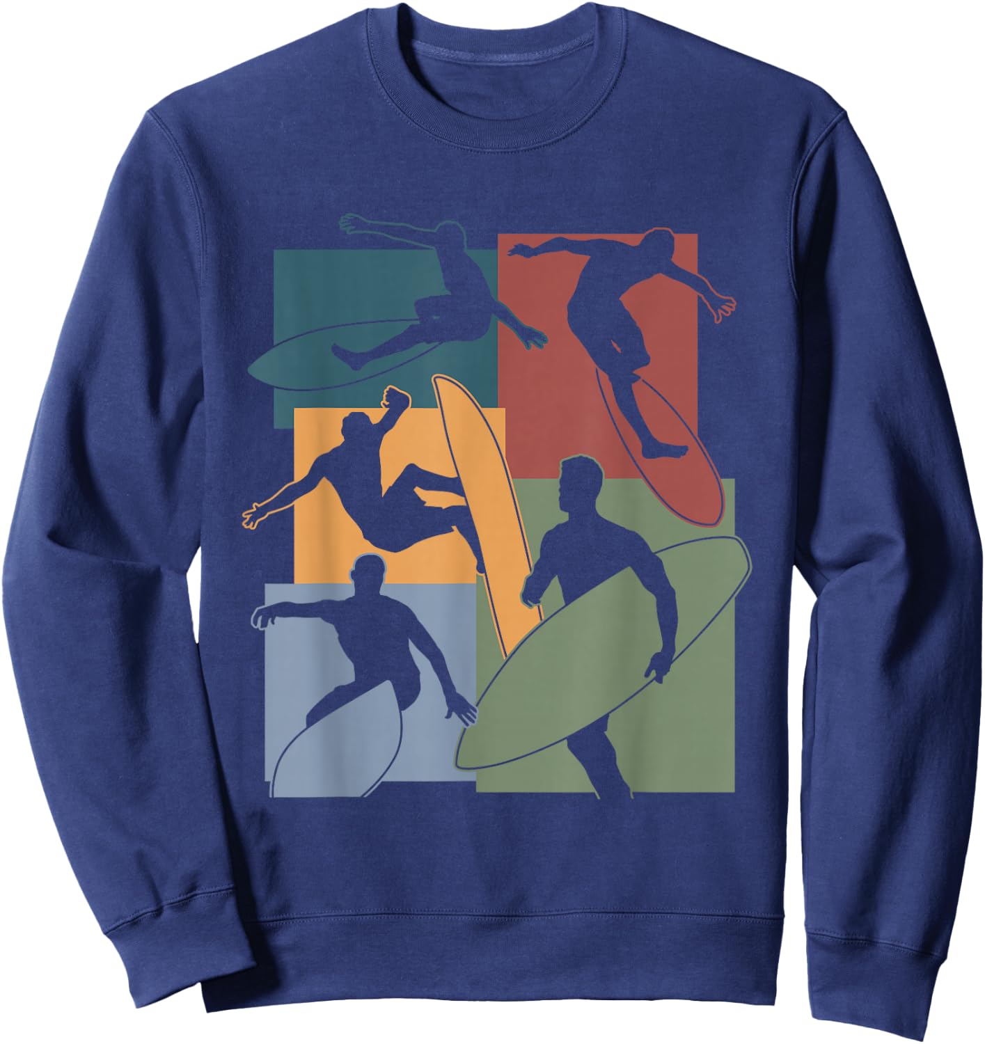 Vintage Surfing Surfer Surfboarding Surfboard Enthusiasts Sweatshirt - Sweatshirt | Navy