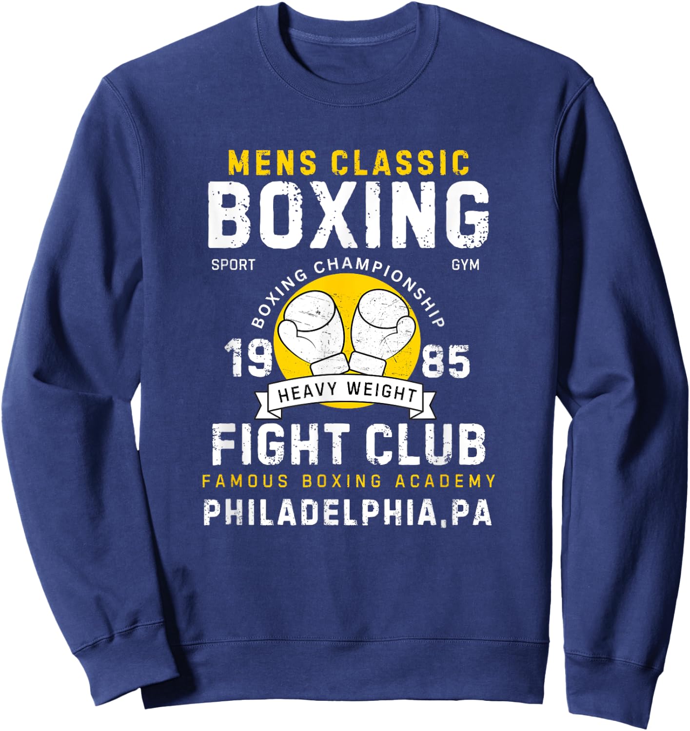 Vintage Style Boxing Gloves Heavyweight Philadelphia Sweatshirt - Sweatshirt | Navy