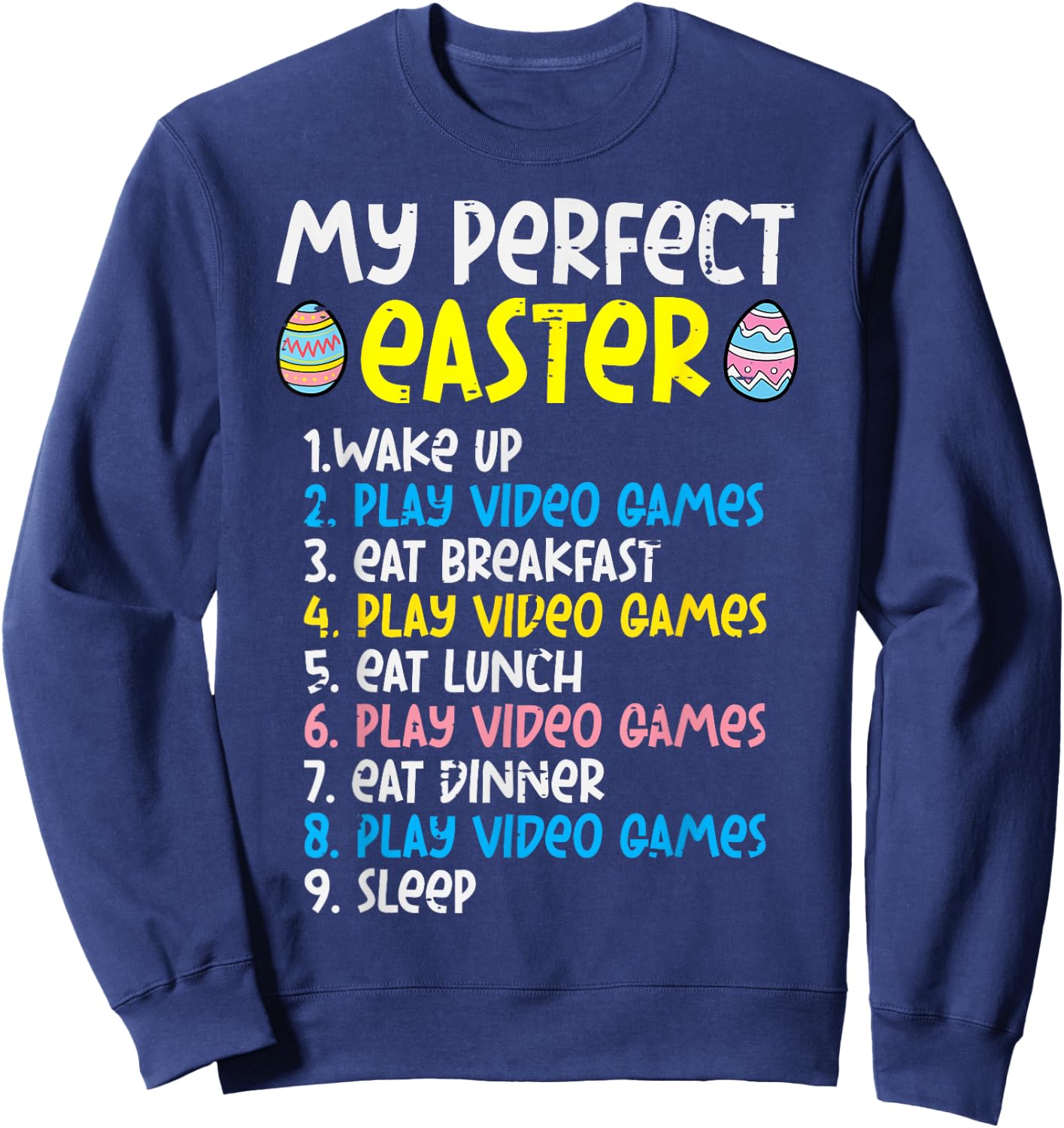 My Perfect Easter Play Video Gamer Funny Gamer Boys Kids Men Sweatshirt - Sweatshirt | Navy