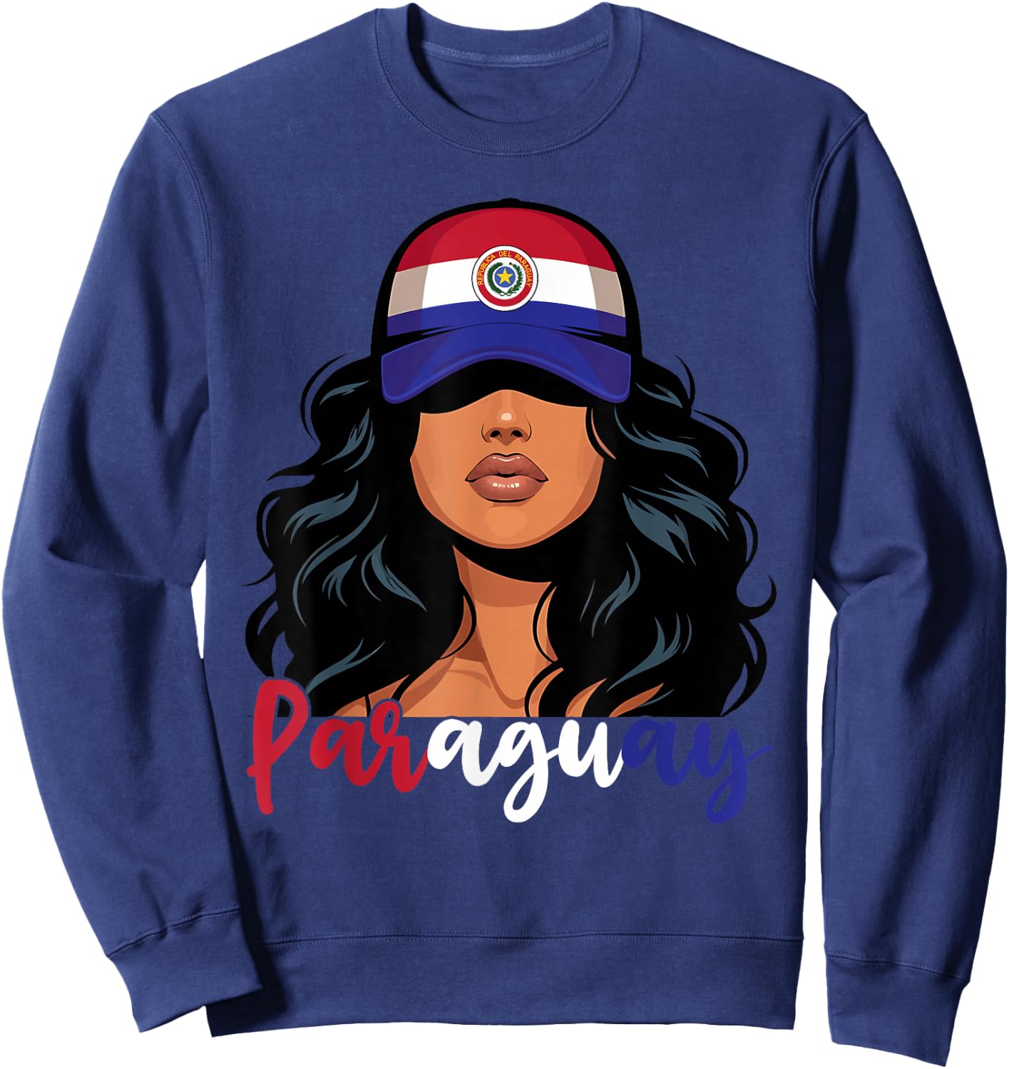 Paraguayan Girl Paraguay Flag Proud Paraguaya Women Sweatshirt - Sweatshirt | Navy