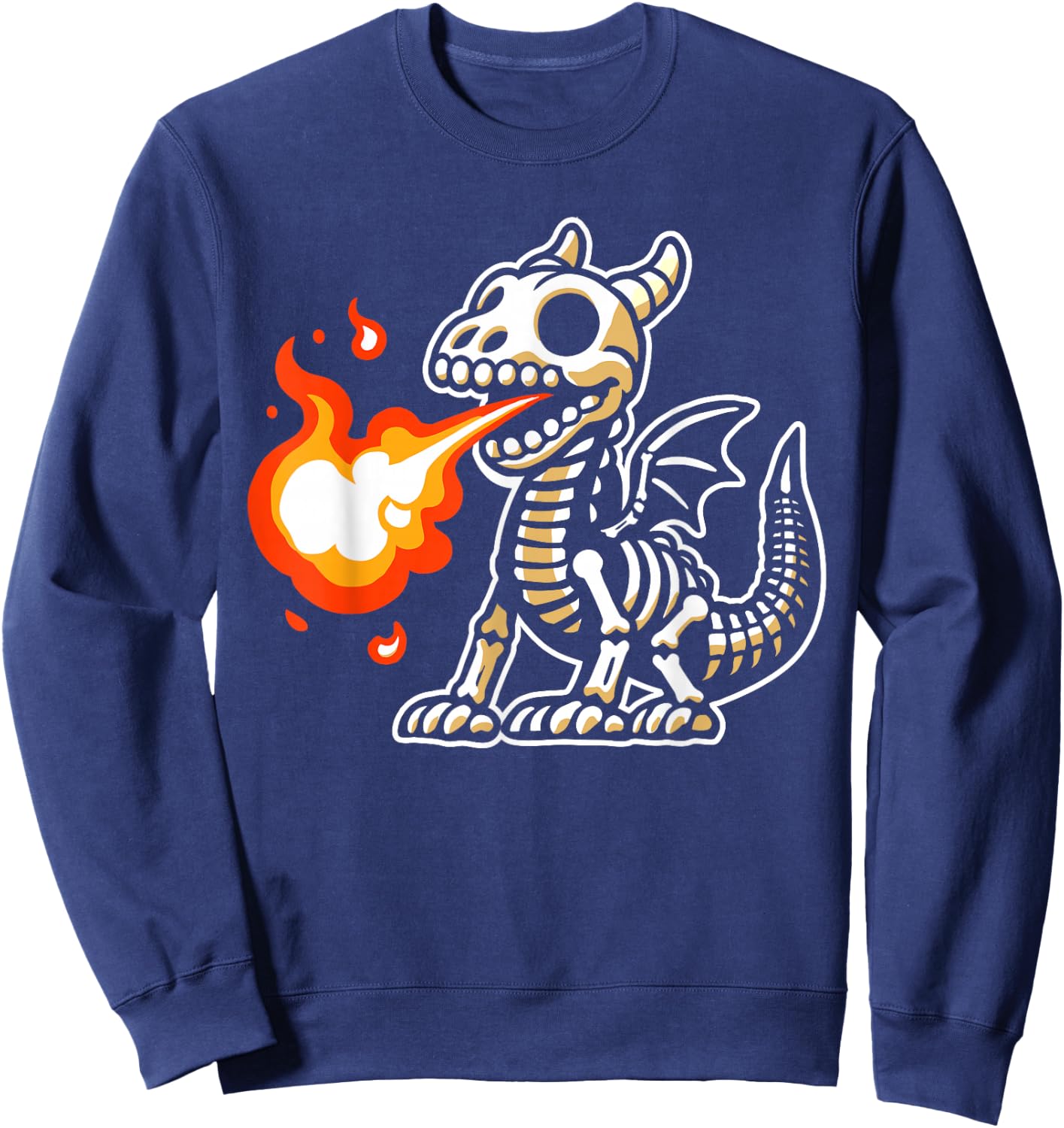 Retro Spooky Dragon Skeleton X-Ray Boys Kids Sweatshirt - Sweatshirt | Navy