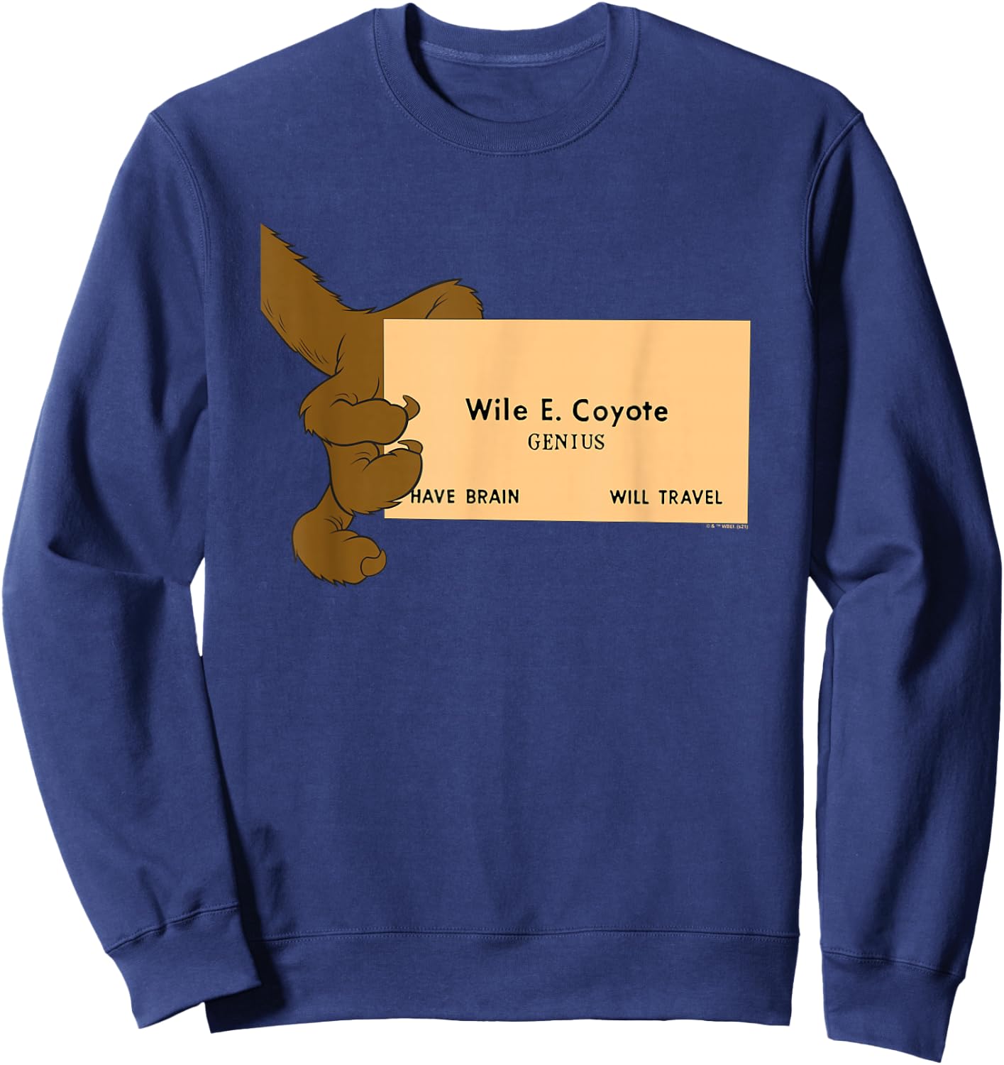 Looney Tunes Wile E. Coyote Genius Small Sweatshirt - Sweatshirt | Navy