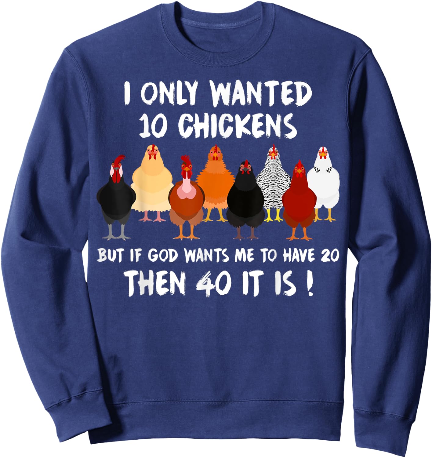 Funny Chicken Gifts Women Poultry Chickens Farmer Sweatshirt - Sweatshirt | Navy