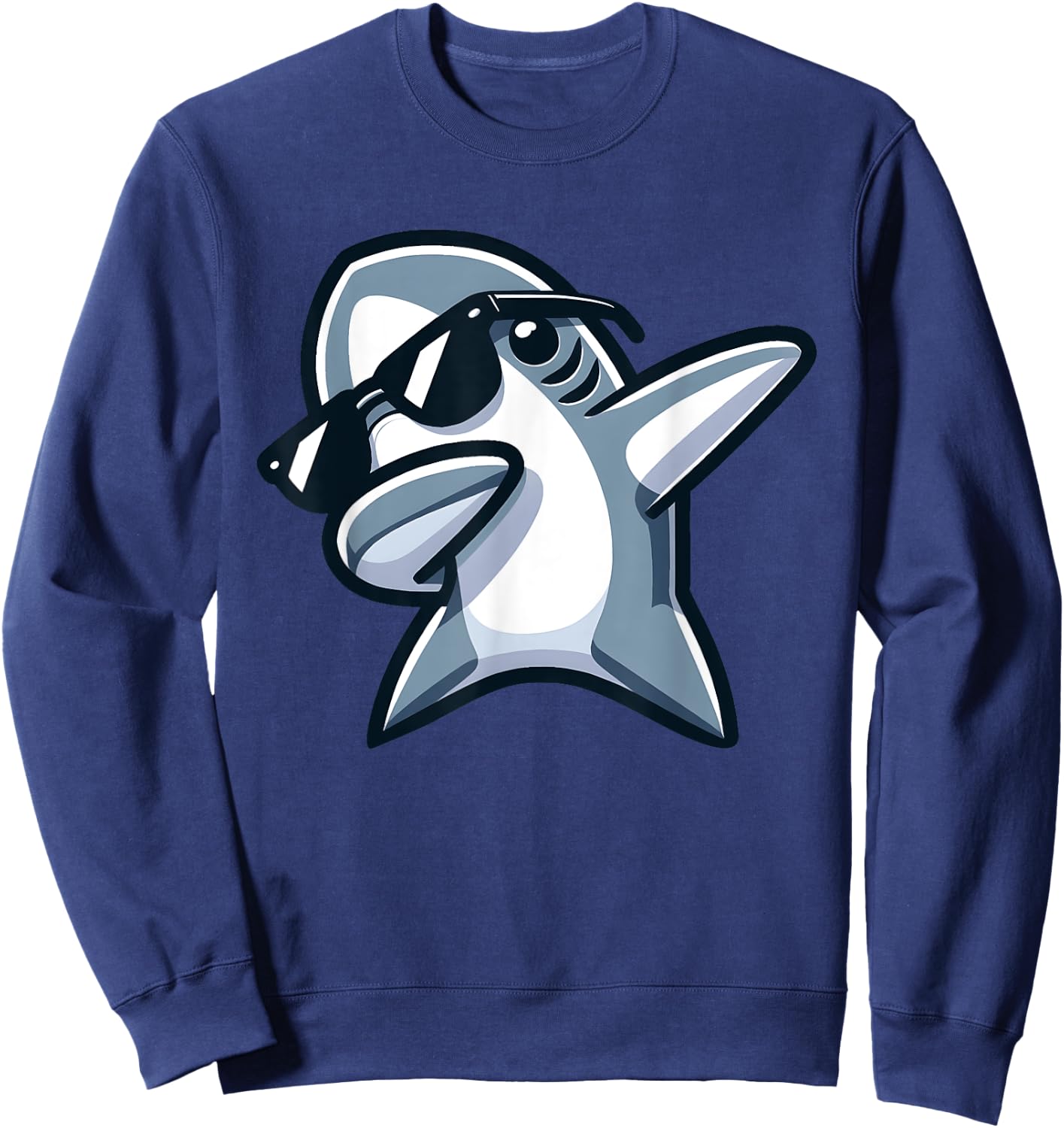 Dabbing Shark Funny Dab Dance Boys Girls Summer Vacation Sweatshirt - Sweatshirt | Navy