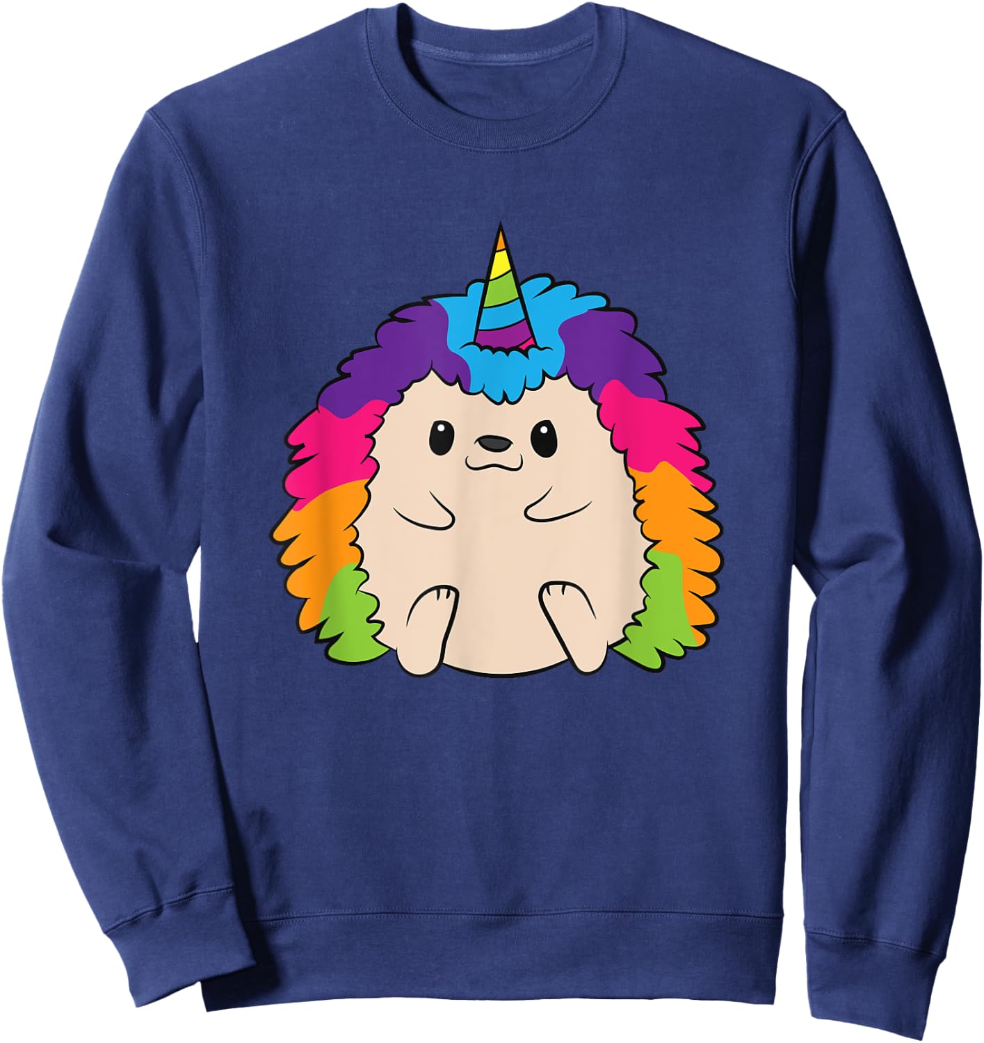 Hedgehog Unicorn Rainbow Hedgehog Sweatshirt - Sweatshirt | Navy