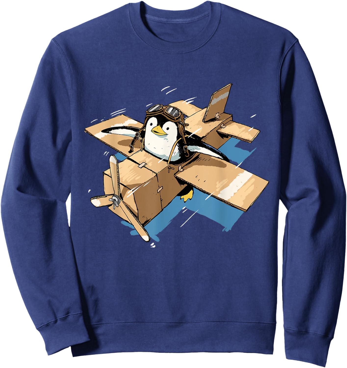 Flying Penguin Shirt Penguin Lover Penguin Airplane Pilot Sweatshirt - Sweatshirt | Navy
