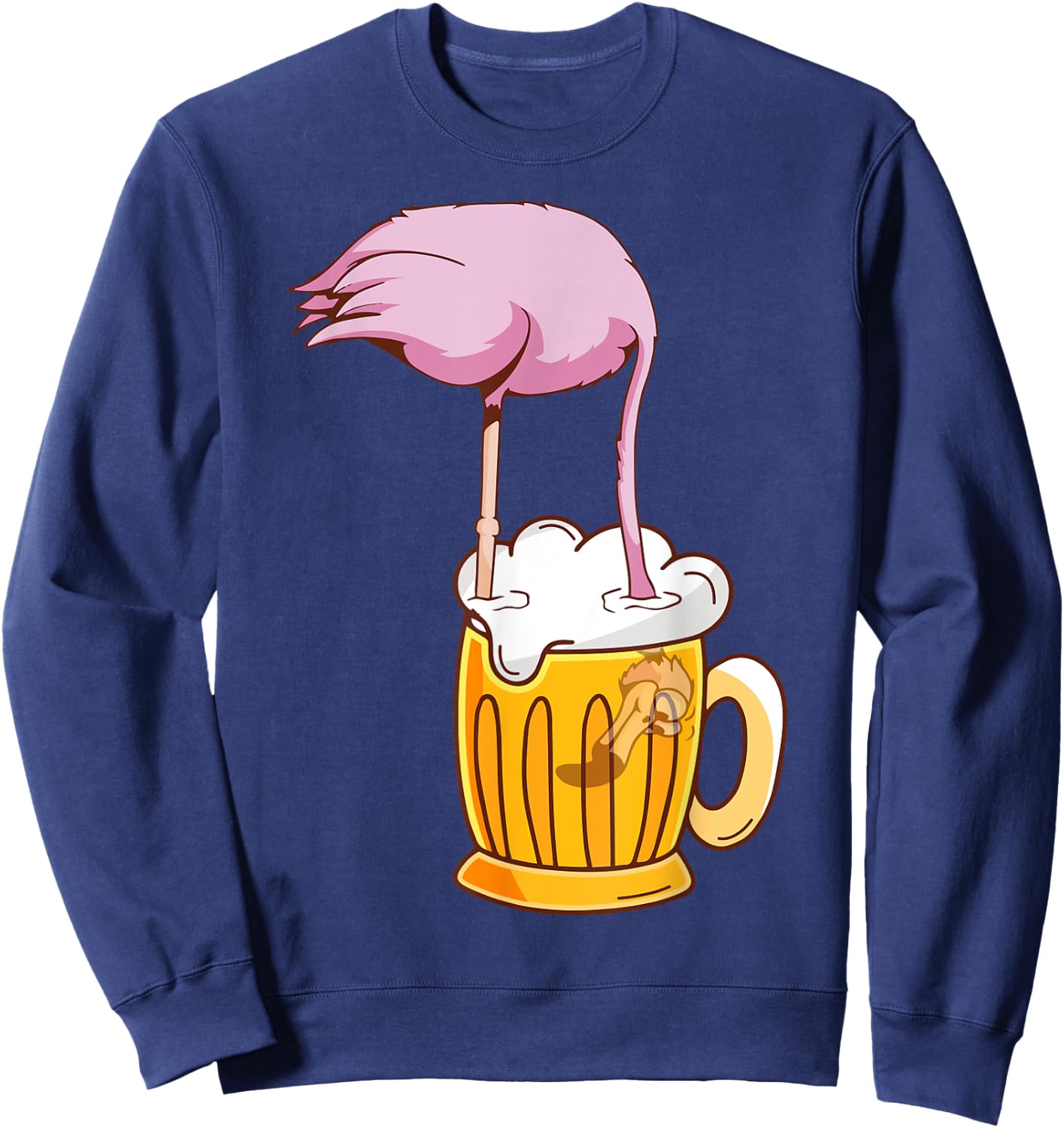 Flamingo Beer, Pink Flamingo Drink Sweatshirt - Sweatshirt | Navy