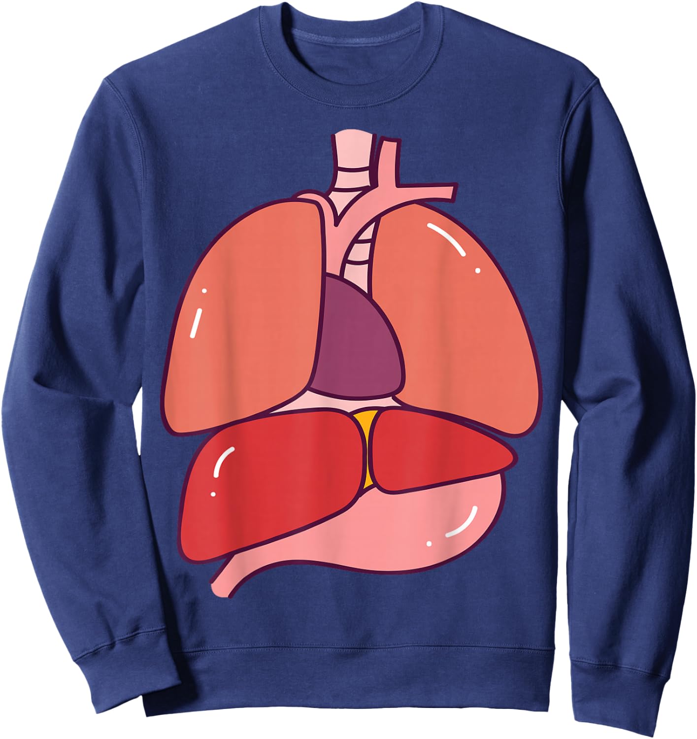 Human Body Anatomy: Illustrated Internal Organs Halloween Sweatshirt - Sweatshirt | Navy