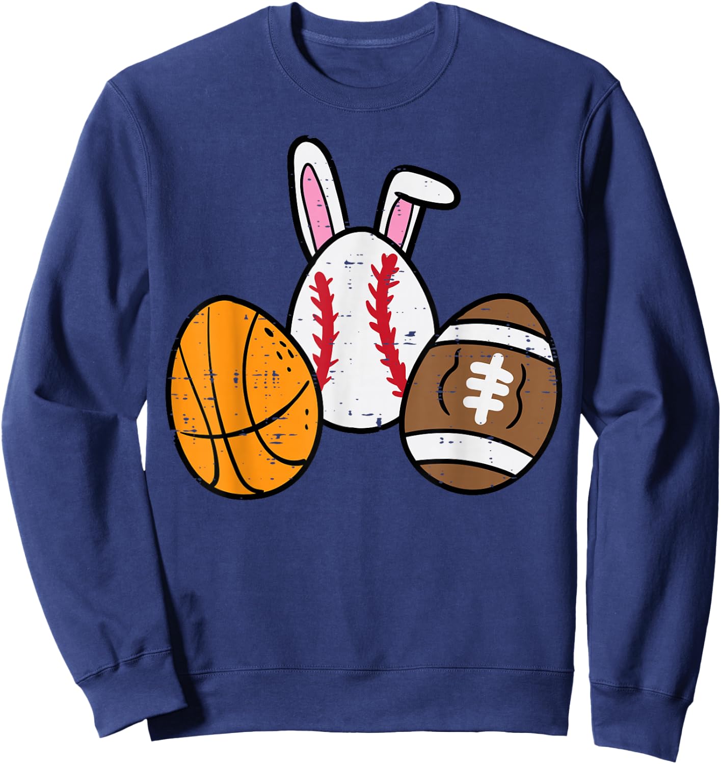 Easter Balls Basketball Baseball Football Boys Kid Men Women Sweatshirt - Sweatshirt | Navy
