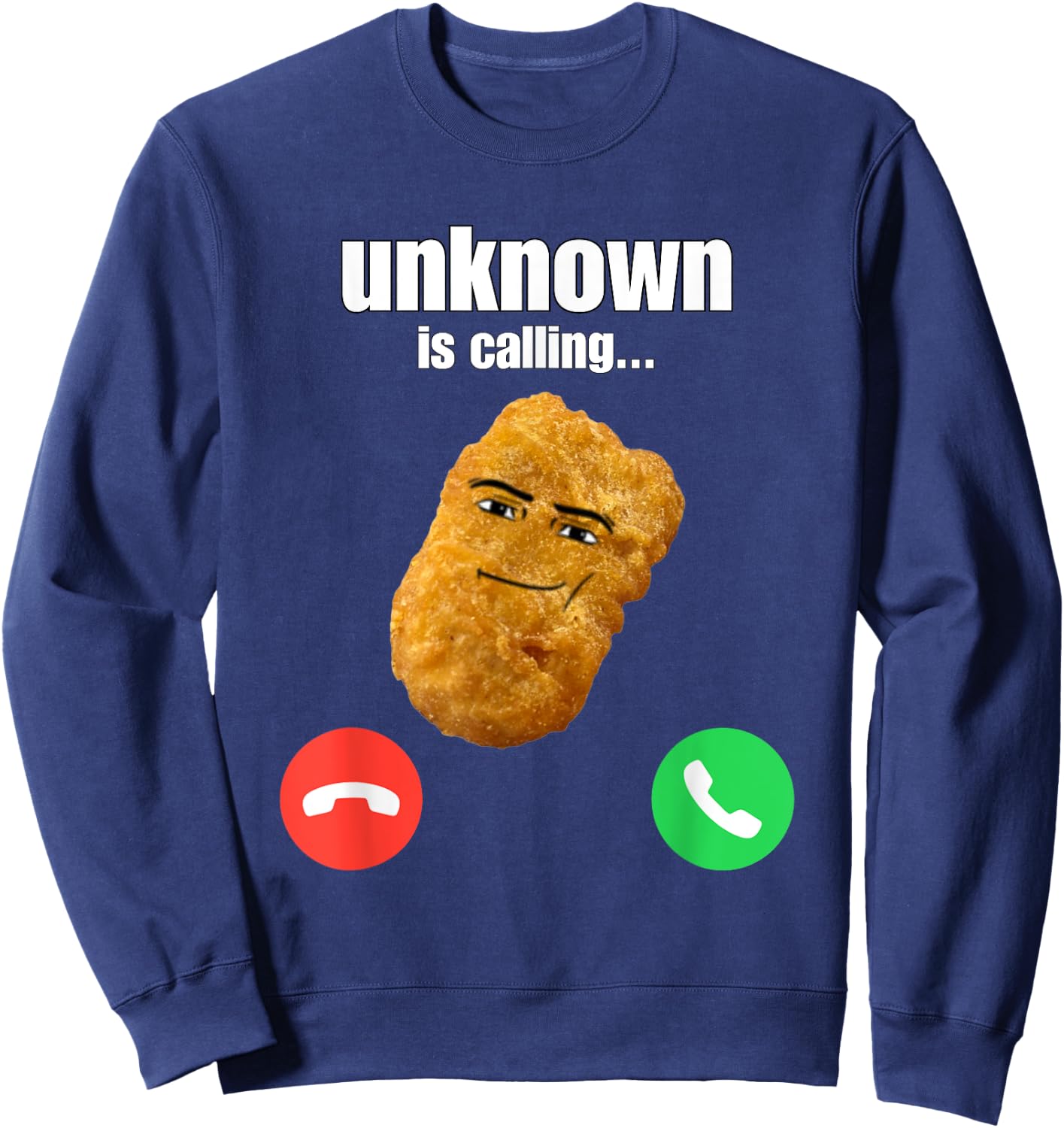 Chicken Nugget Man Face Cowboy Meme Sweatshirt - Sweatshirt | Navy