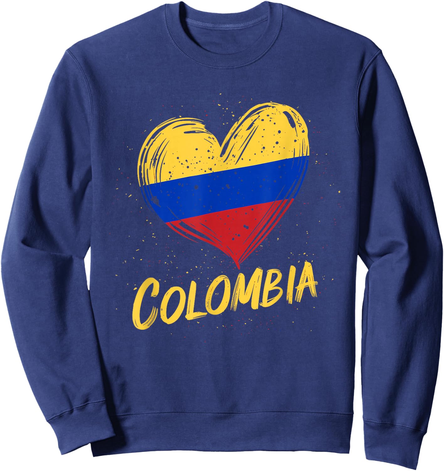 Colombia Heart Flag Colombian Pride Sweatshirt - Sweatshirt | Navy