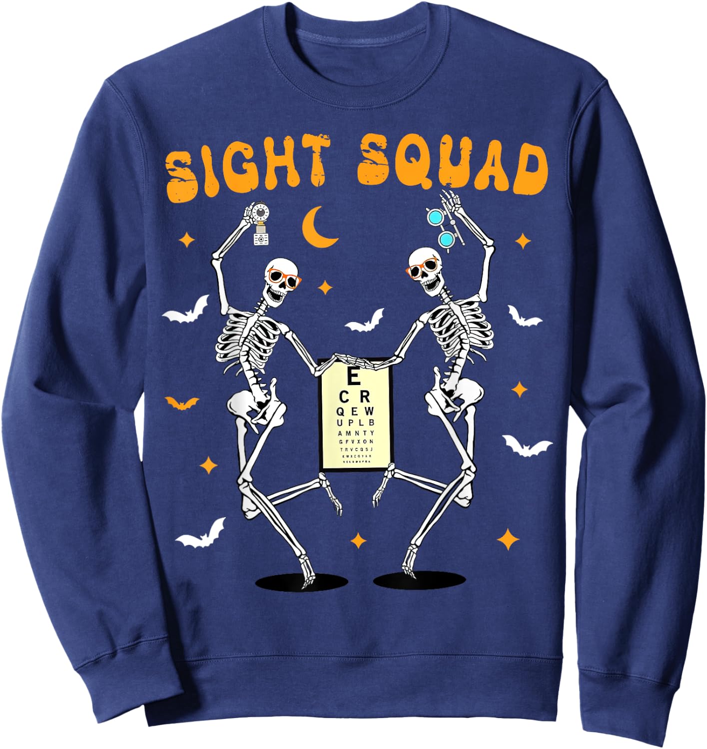 Skeleton Dancing Sight Squad Halloween Optometrist Optometry Sweatshirt - Sweatshirt | Navy