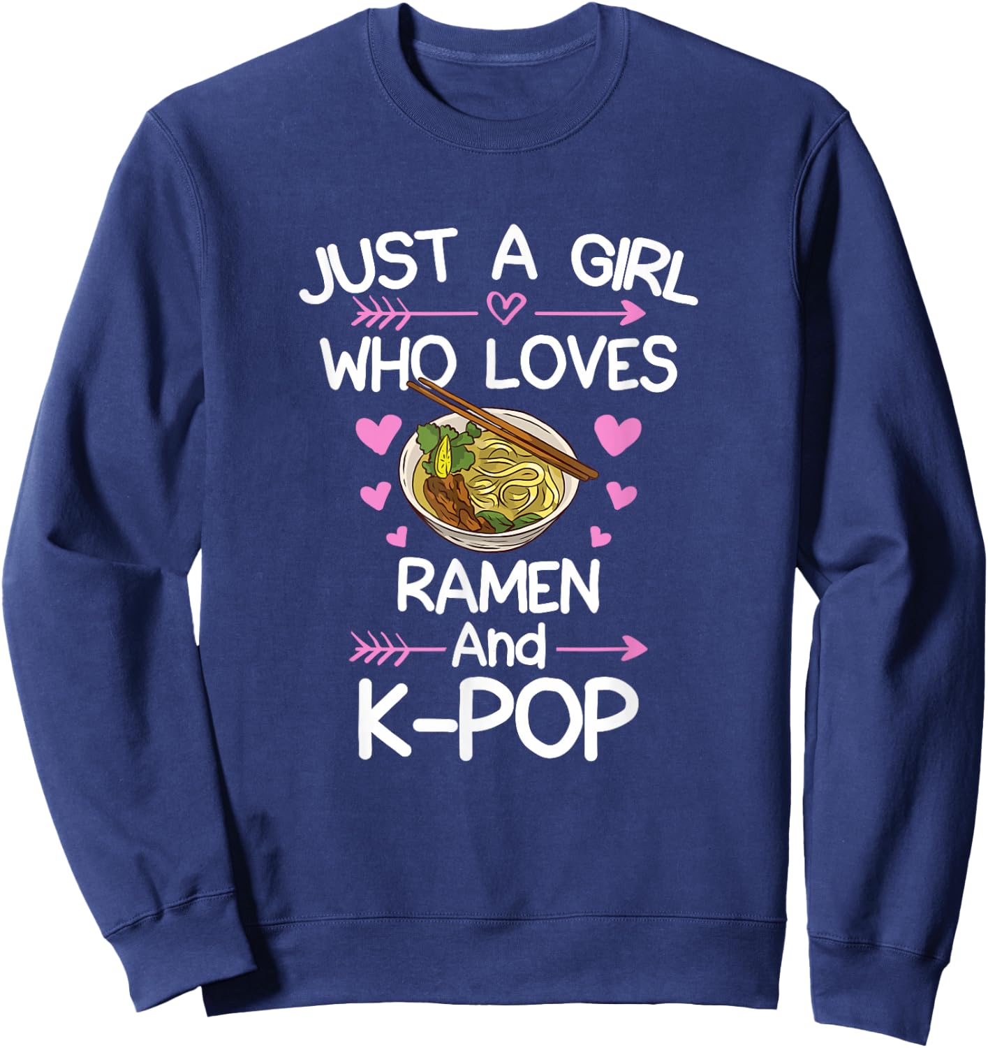 Ramen And K-Pop Anime for Teen Girls Sweatshirt - Sweatshirt | Navy