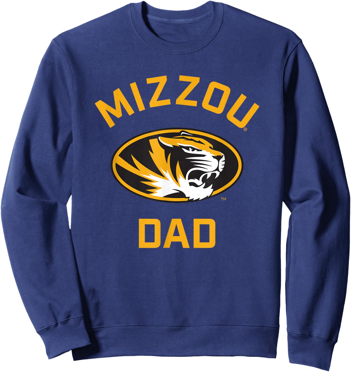 Campus Lab Mizzou Tigers Arched Dad -Adults Black Short Sleeve Classic Fit Sweatshirt - Sweatshirt | Navy