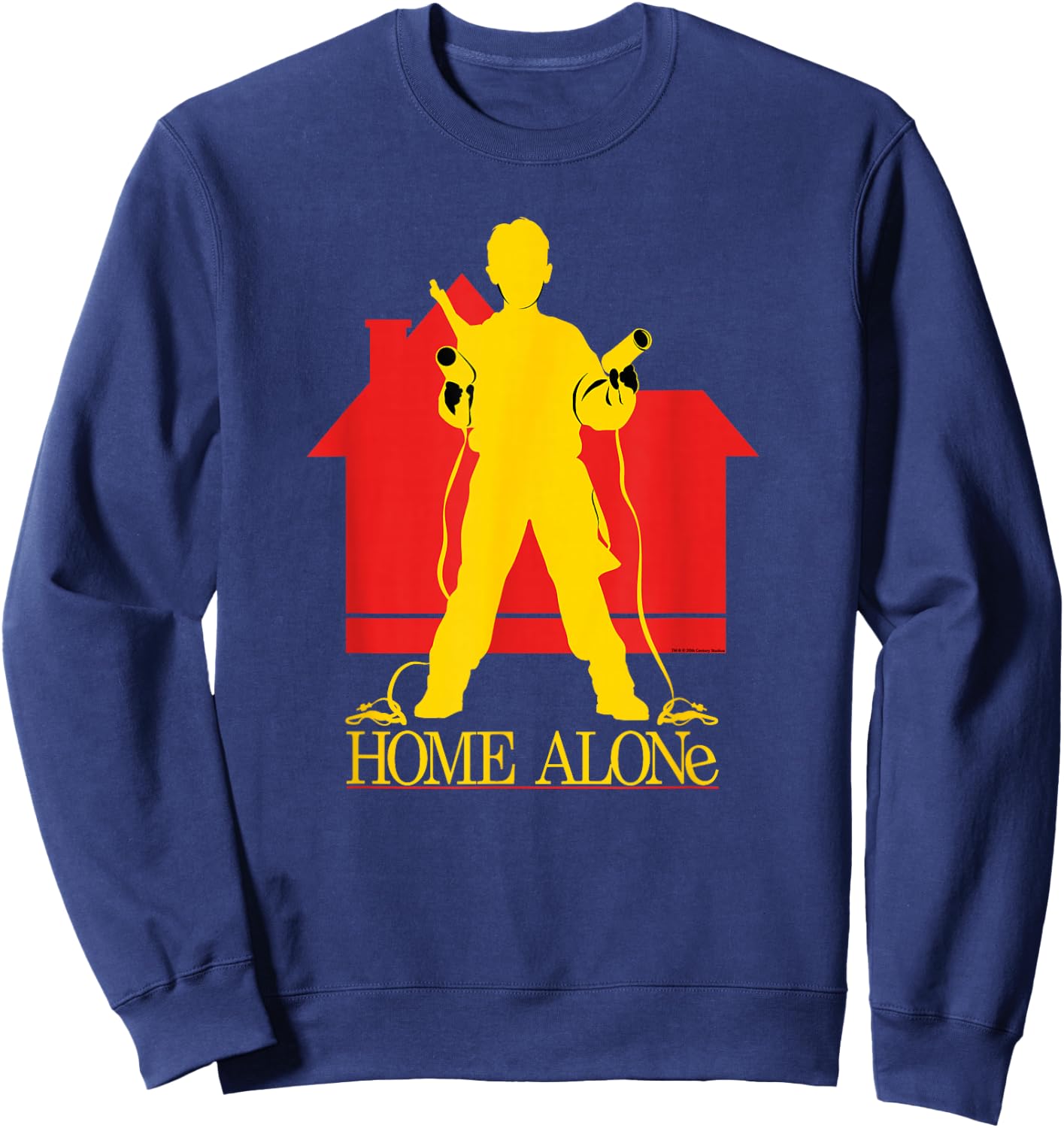 Home Alone Kevin McCallister Silhouette House Logo Retro Sweatshirt - Sweatshirt | Navy