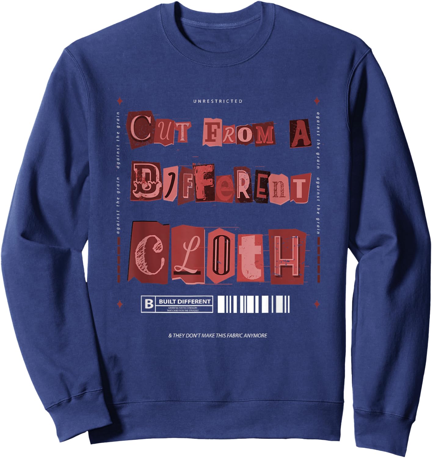 Maroon Burgundy Cut from A Different Cloth Maroon Graphic Sweatshirt - Sweatshirt | Navy