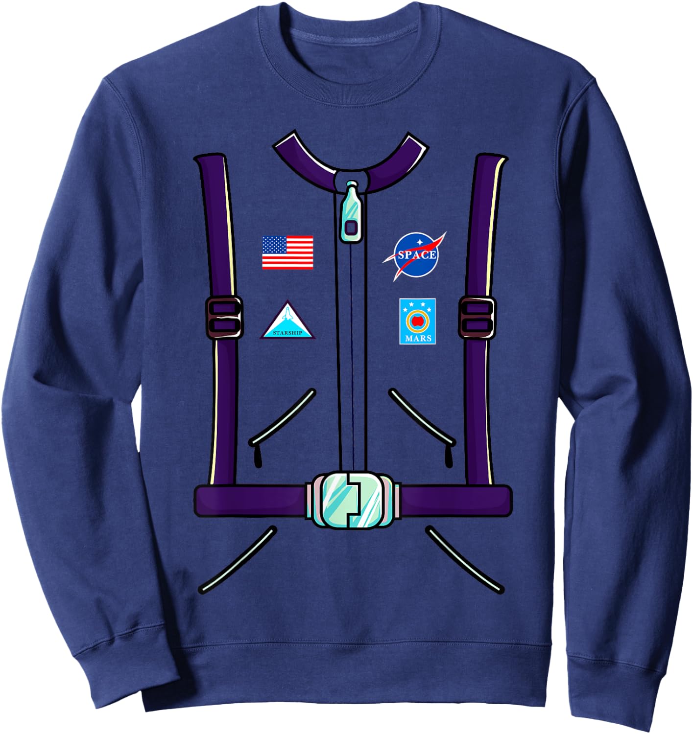 Astronaut Costume Space Suit Adult Men Women Kids Boys Sweatshirt - Sweatshirt | Navy
