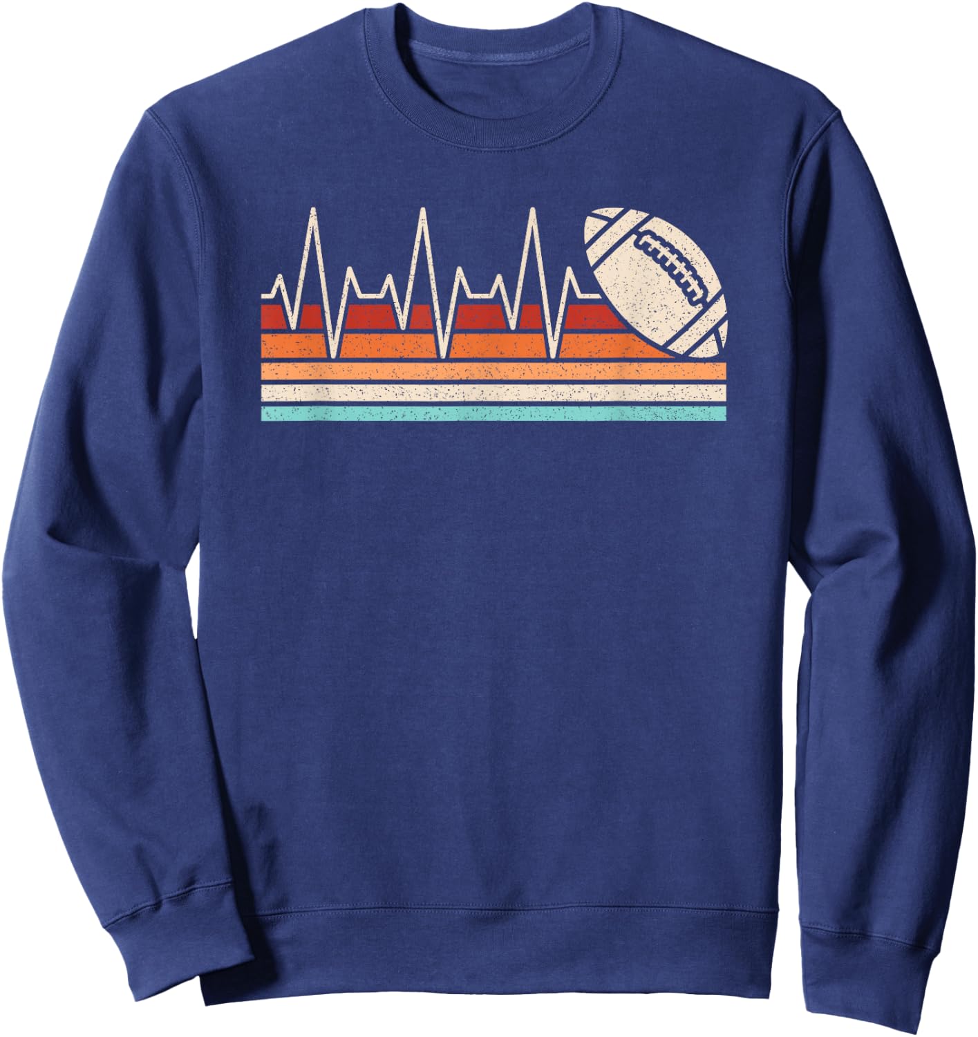 Retro American Football Heartbeat Men Boys Kids Sweatshirt - Sweatshirt | Navy