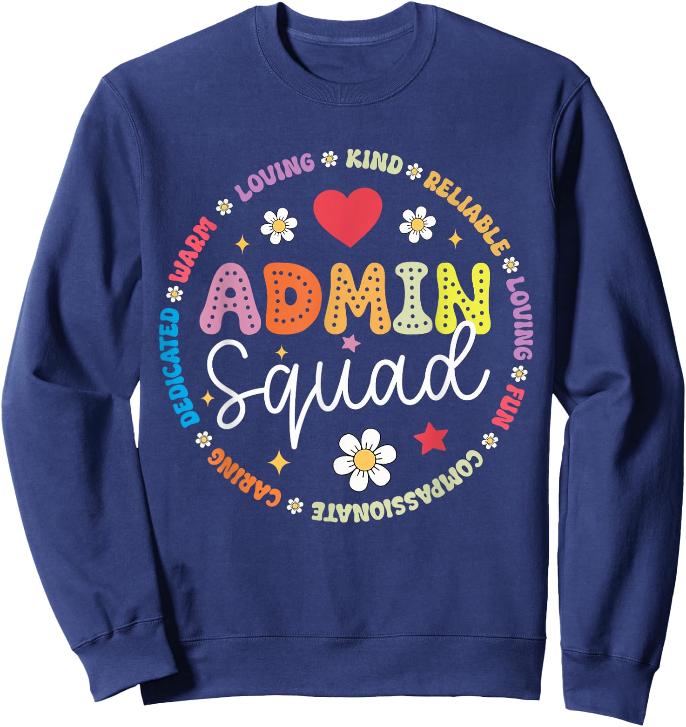Cute Admin Squad Admin Assistants Office Squad Sweatshirt - Sweatshirt | Navy