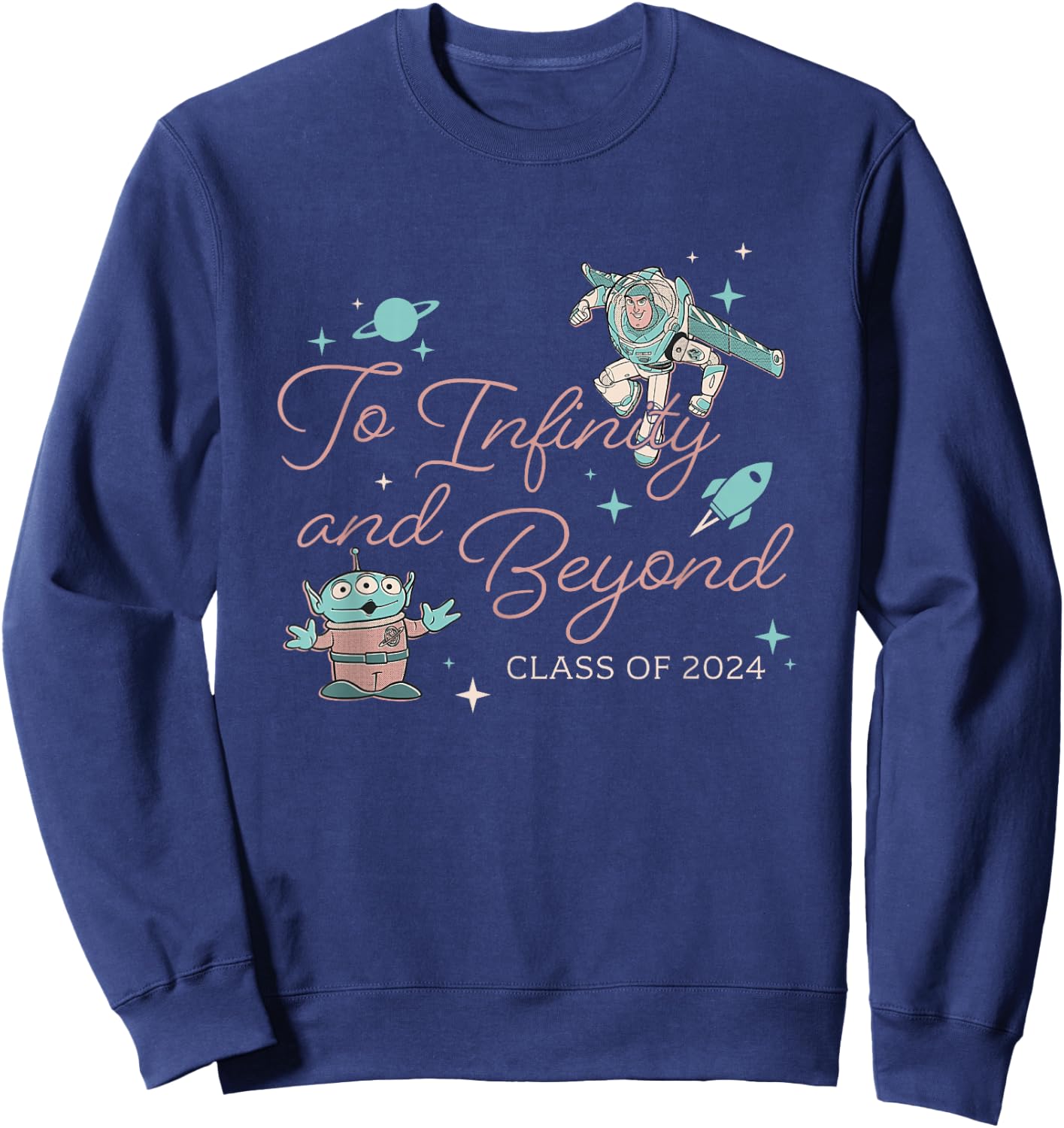 Disney Pixar Toy Story Infinity And Beyond Class 2024 Retro Sweatshirt - Sweatshirt | Navy